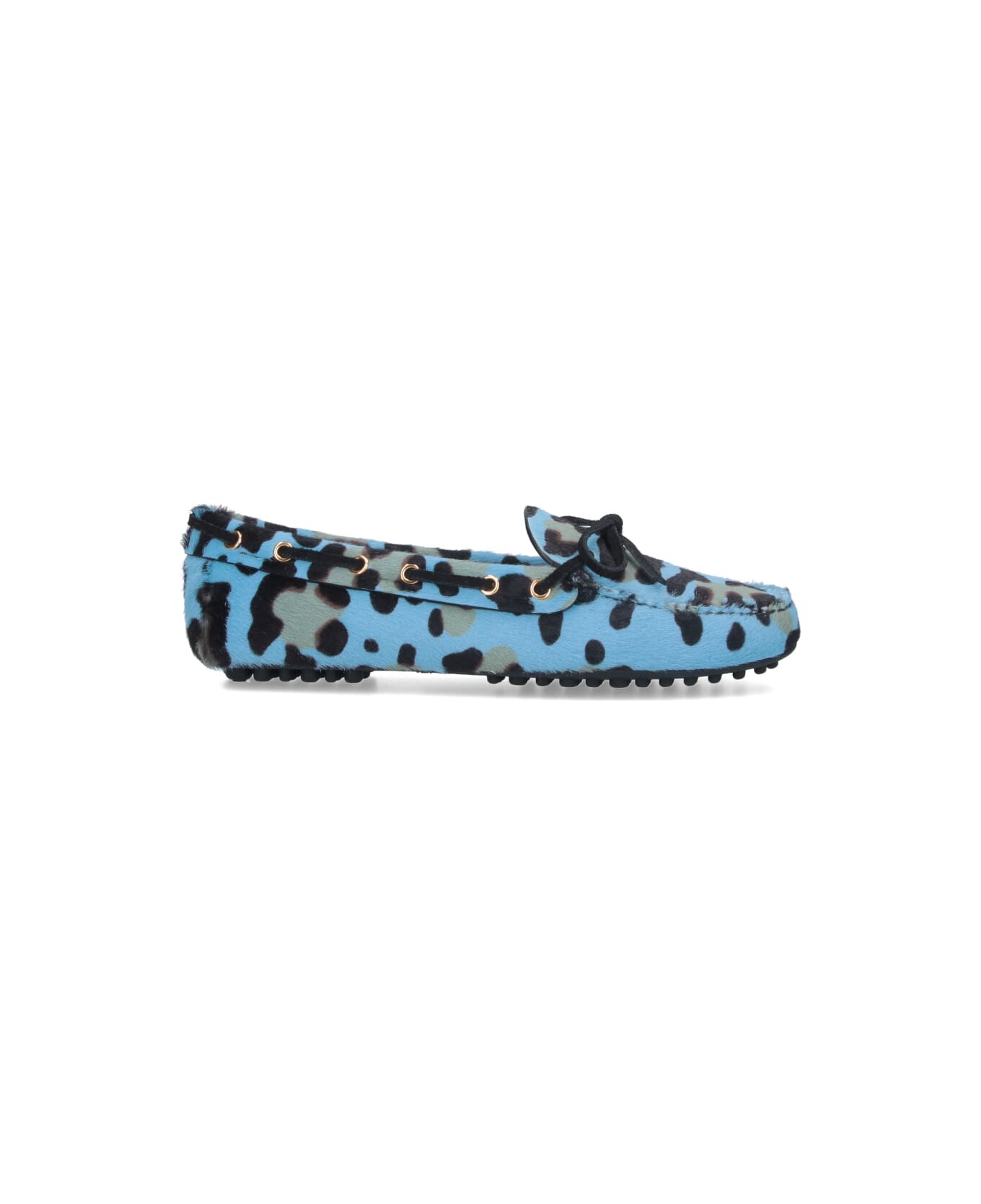 Car Shoe Pony Hair Loafers - Light Blue