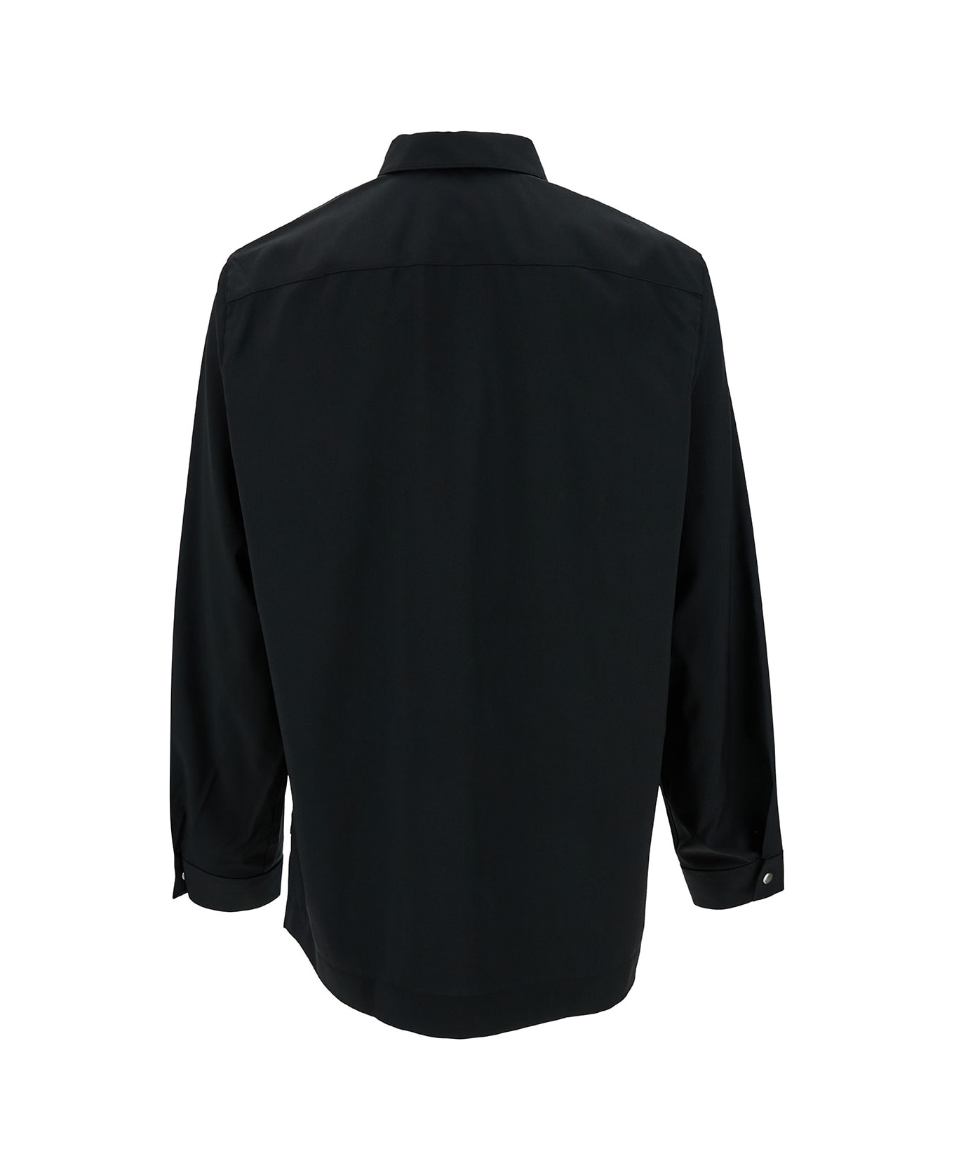 Givenchy Jackor Black Shirt With Zip Cloknit And 4g Logo In Wool Man - Black