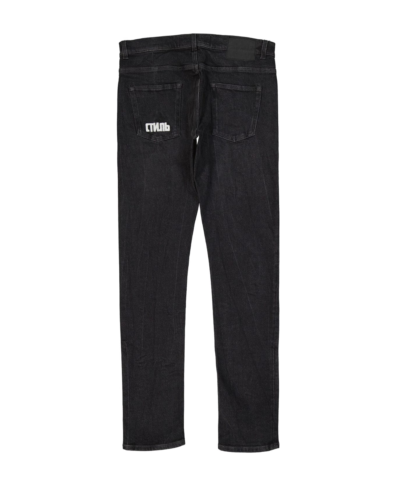 HERON PRESTON Cotton Denim Slim Jeans - Black