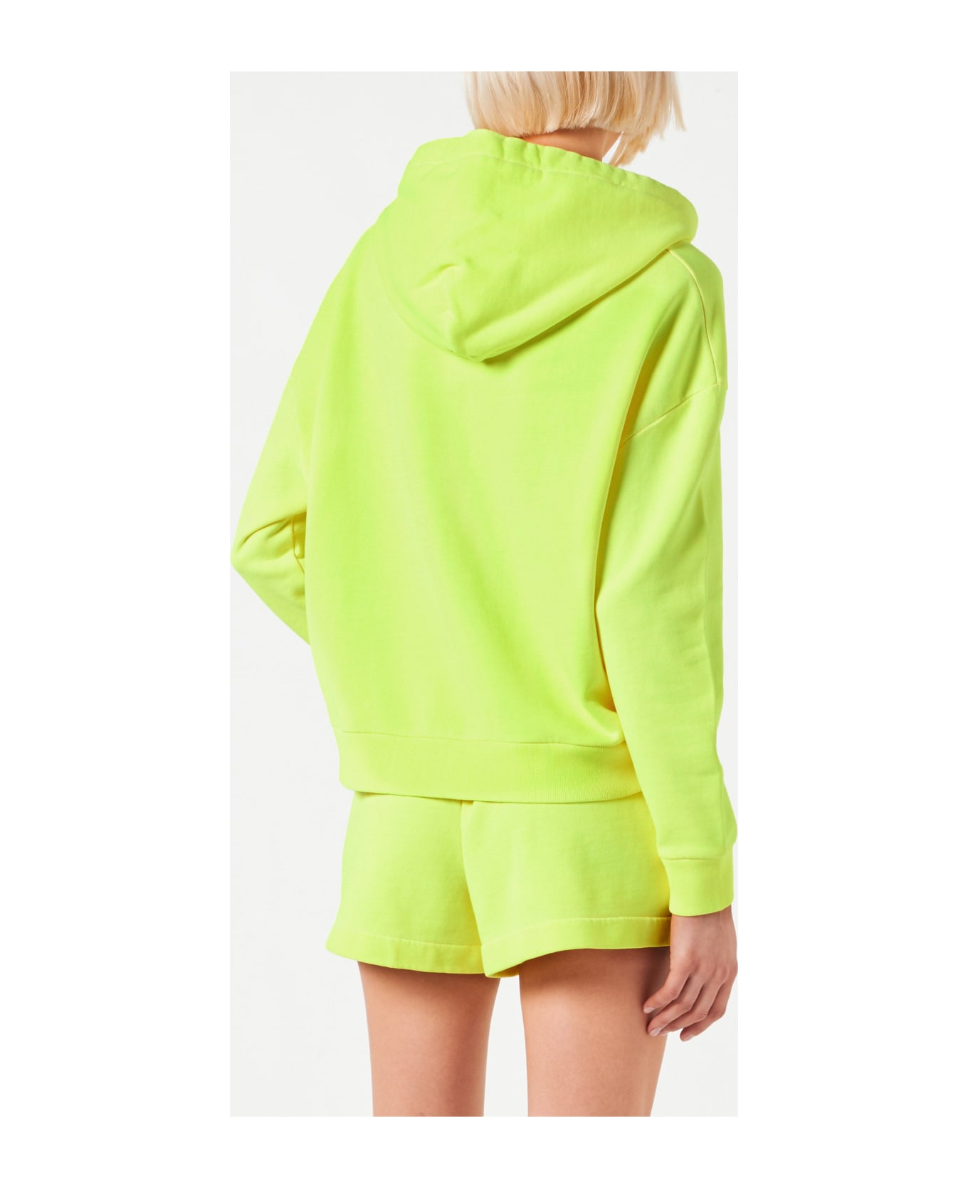 MC2 Saint Barth Fluo Yellow Hoodie With St. Barth Embroidery - YELLOW