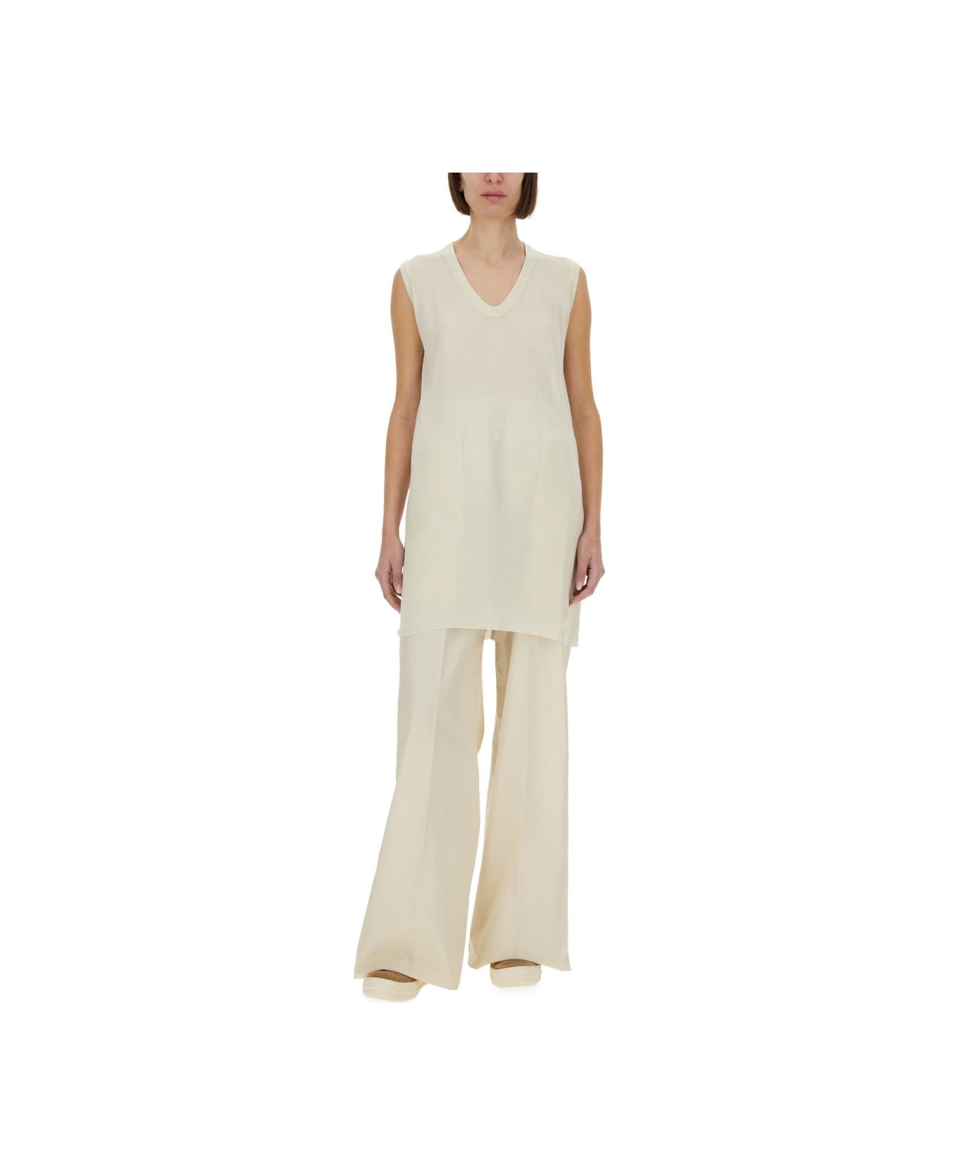 Rick Owens Wide Leg Pants - IVORY