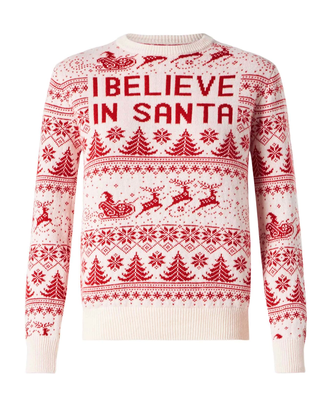 MC2 Saint Barth Woman Sweater With Christmas Print - WHITE