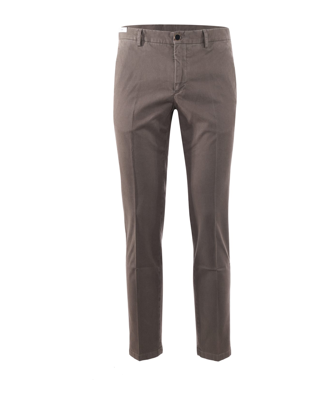 PT Torino Pt01 Trousers In Micro Patterned Stretch Cotton - Tortora