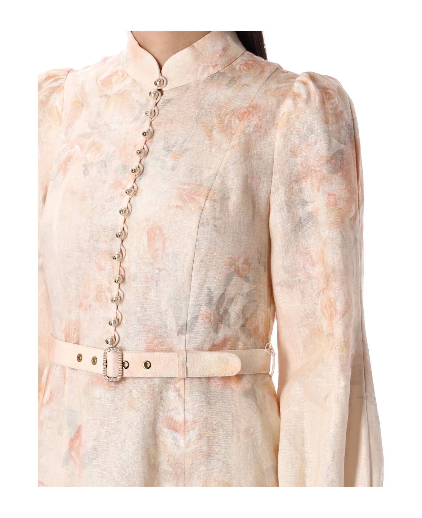 Zimmermann Crush Buttoned Midi Dress - LIGHT FLOWER