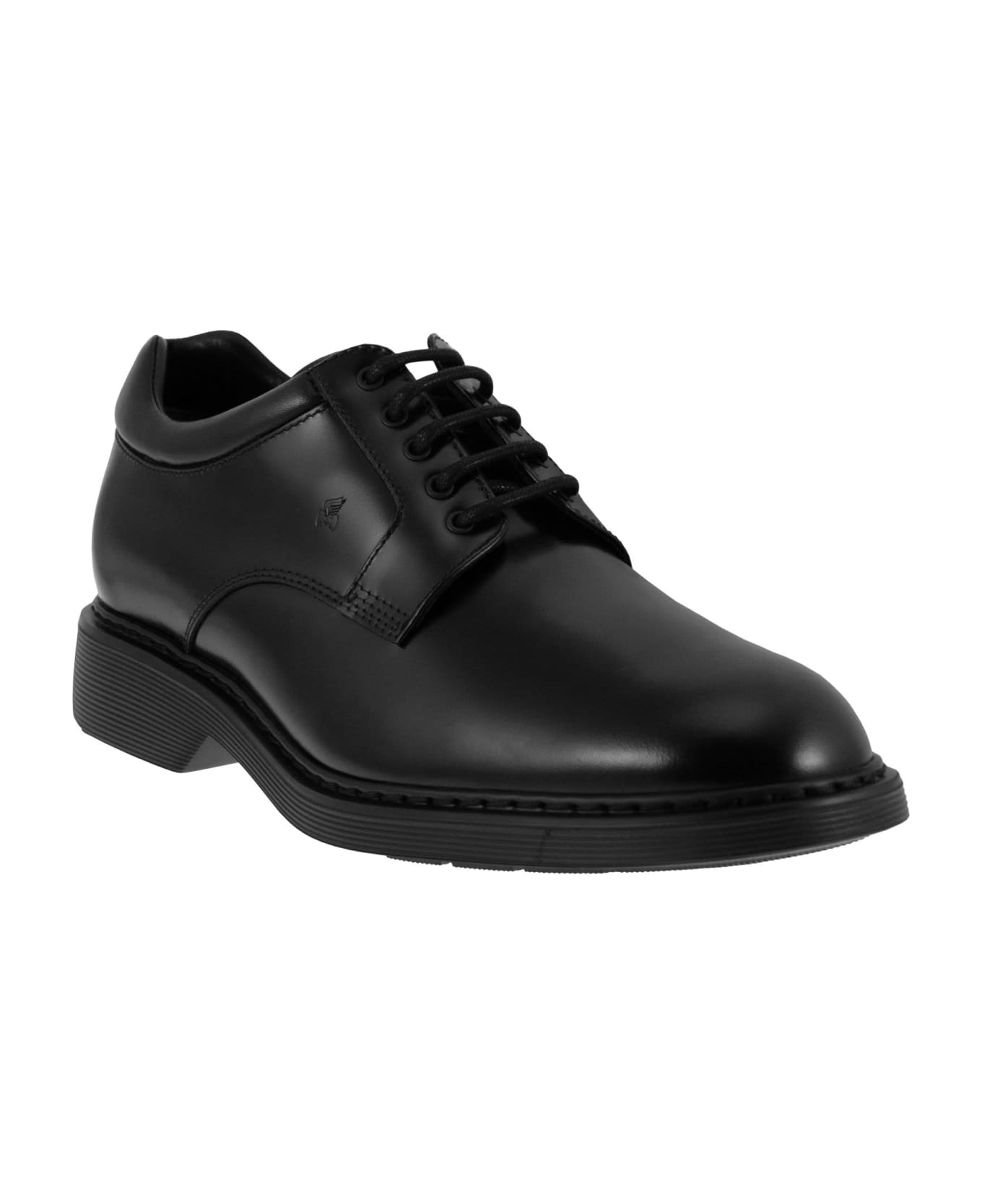 Hogan H576 - Derby Lace-ups With Rubber Bottom - Black