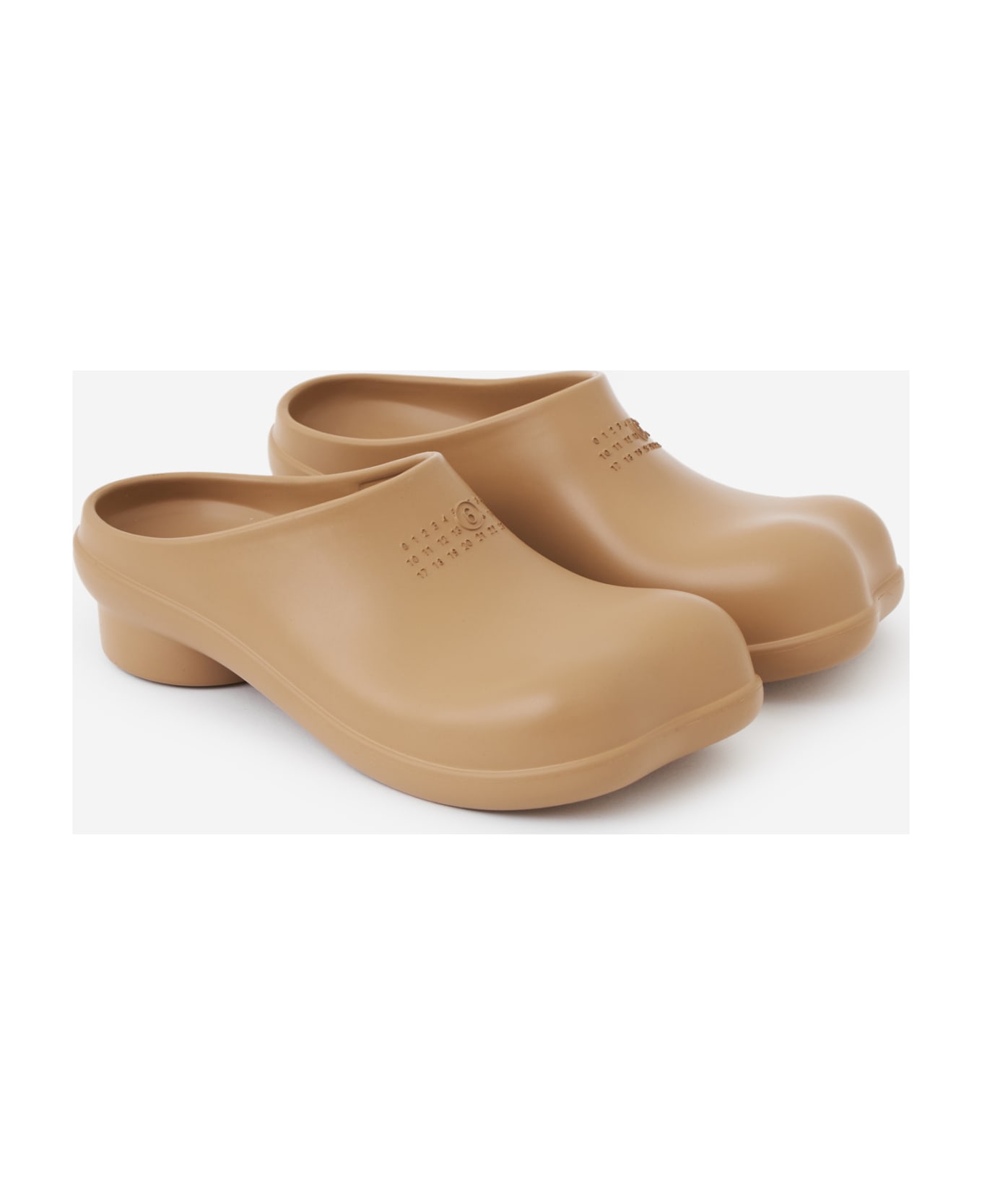 MM6 Maison Margiela Camel Rubber Anatomic Slippers - DOE BROWN