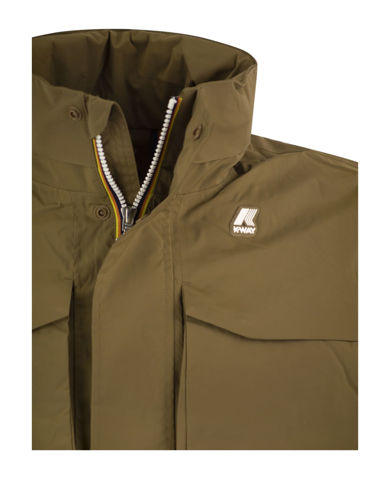 K-Way Manfield Jacket In Waterproof Fabric - Rope
