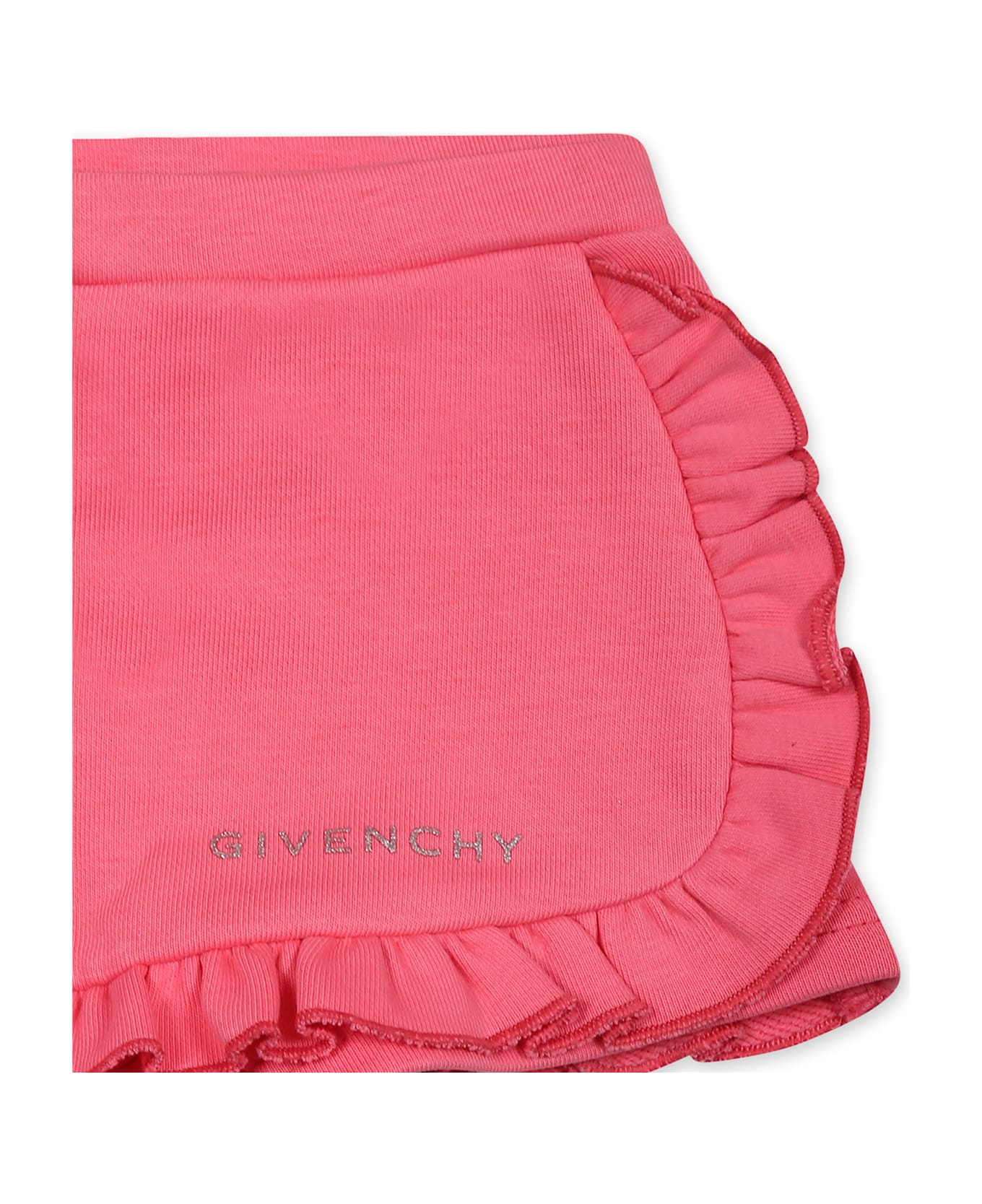 Givenchy Fuchsia Shorts For Baby Girl With Logo - Pink