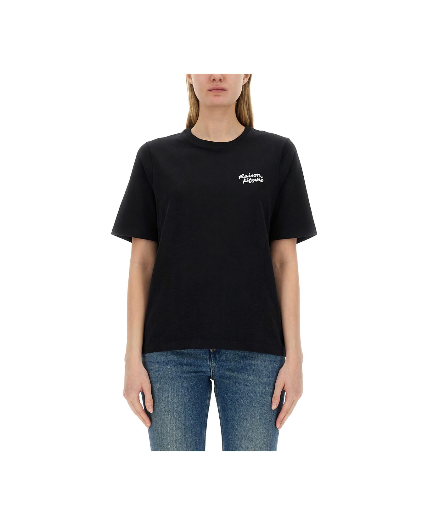 Maison Kitsuné T-shirt With Logo - BLACK Tシャツ