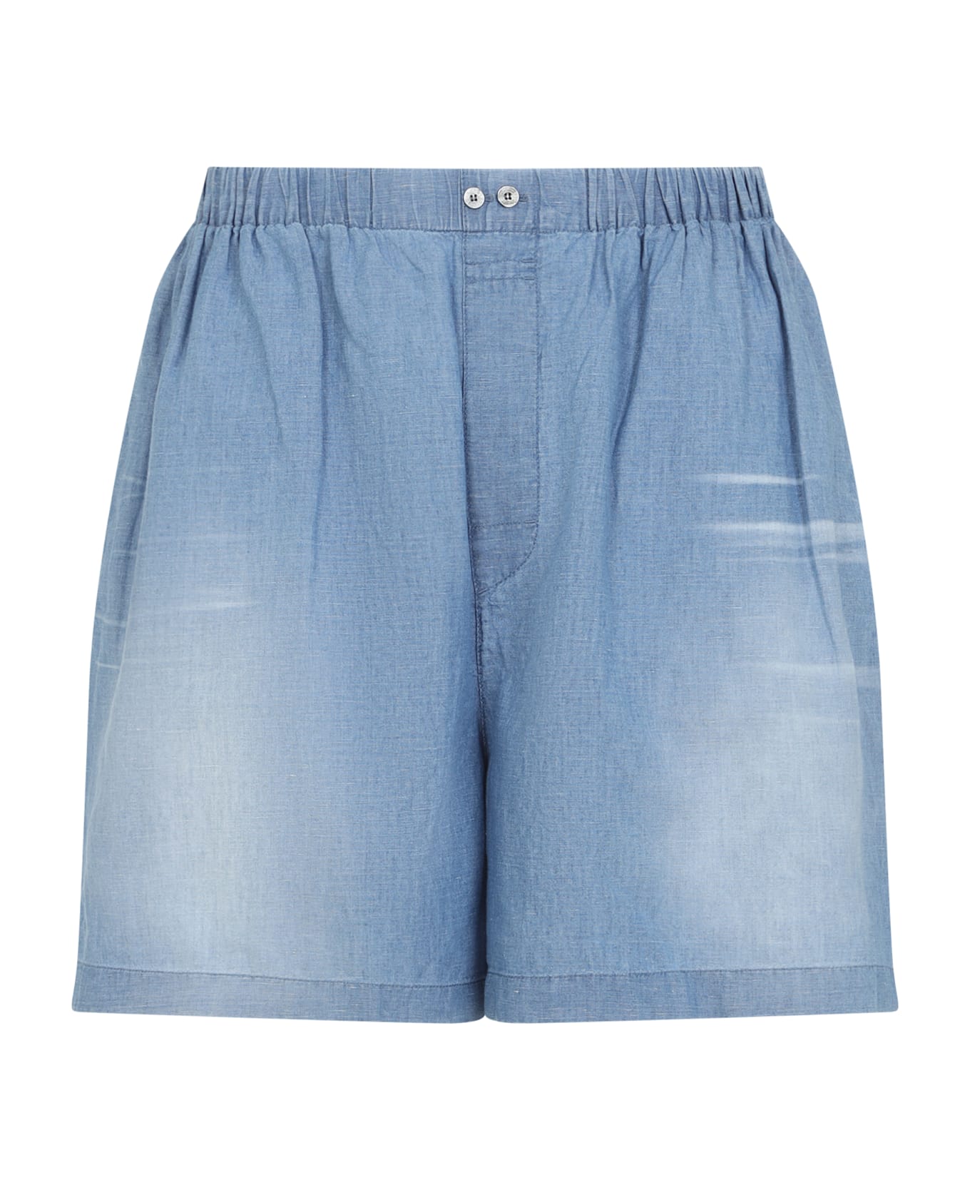 Acne Studios Denim Short With Elastic Cand - Auz Mid Blue