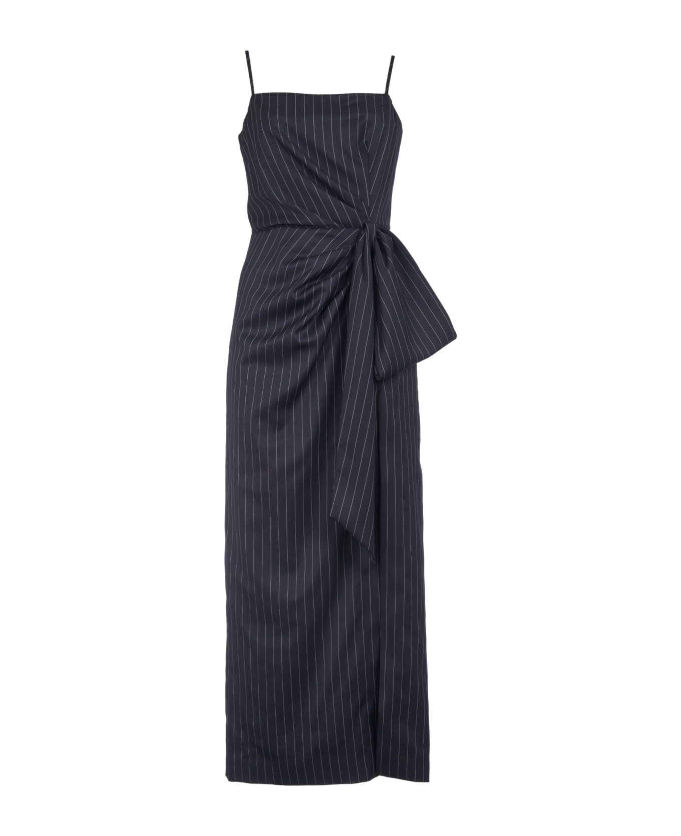 MSGM Draped Sleeveless Dress - Blu Navy