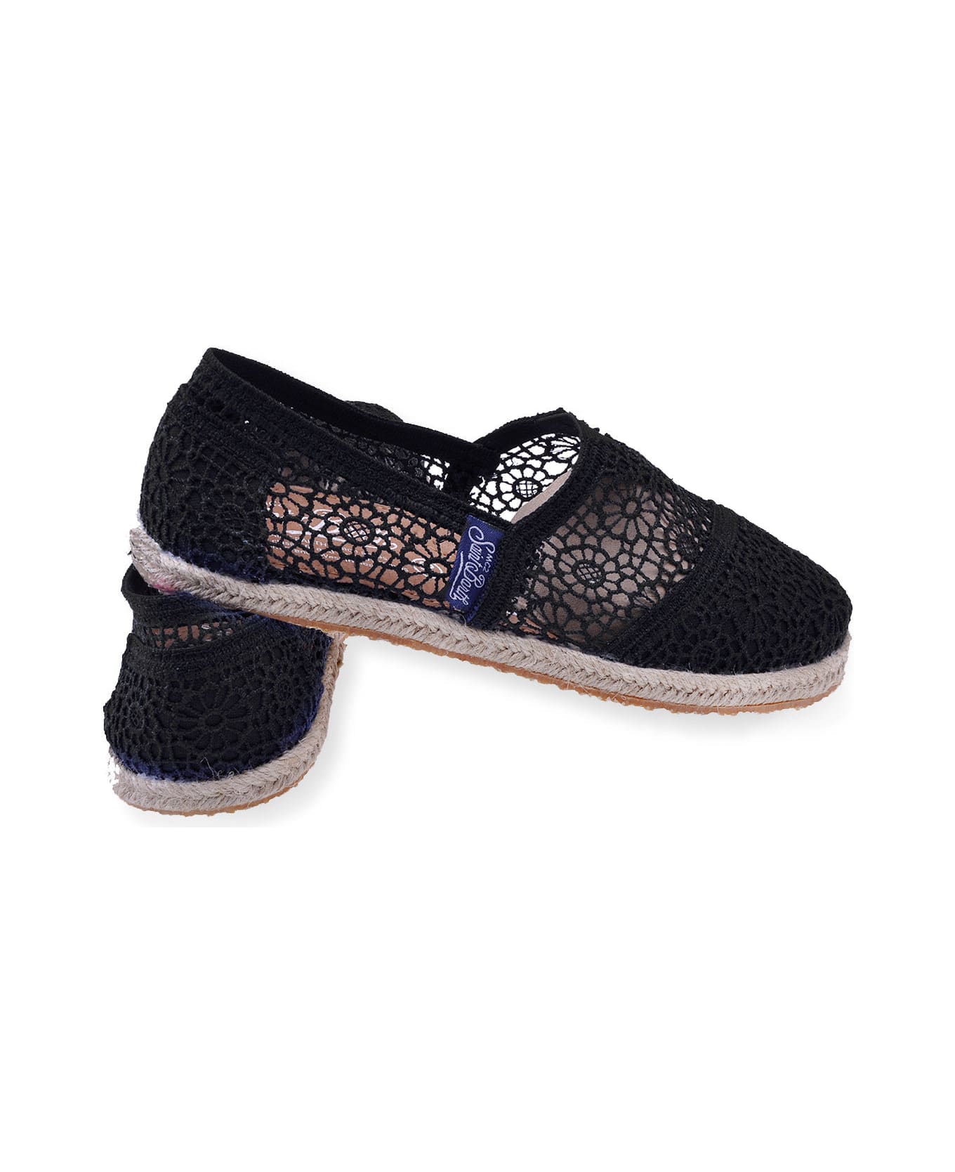 MC2 Saint Barth Black Macramè Espadrillas For Woman - BLACK