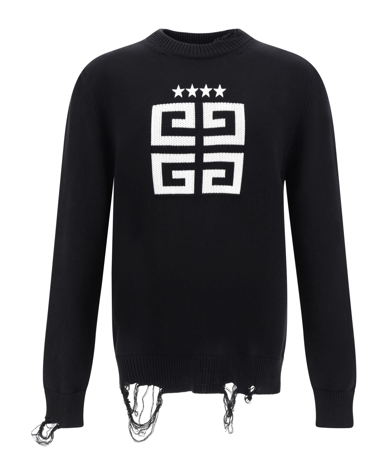 Givenchy Cotton Crew-neck Sweater - Black/white ニットウェア
