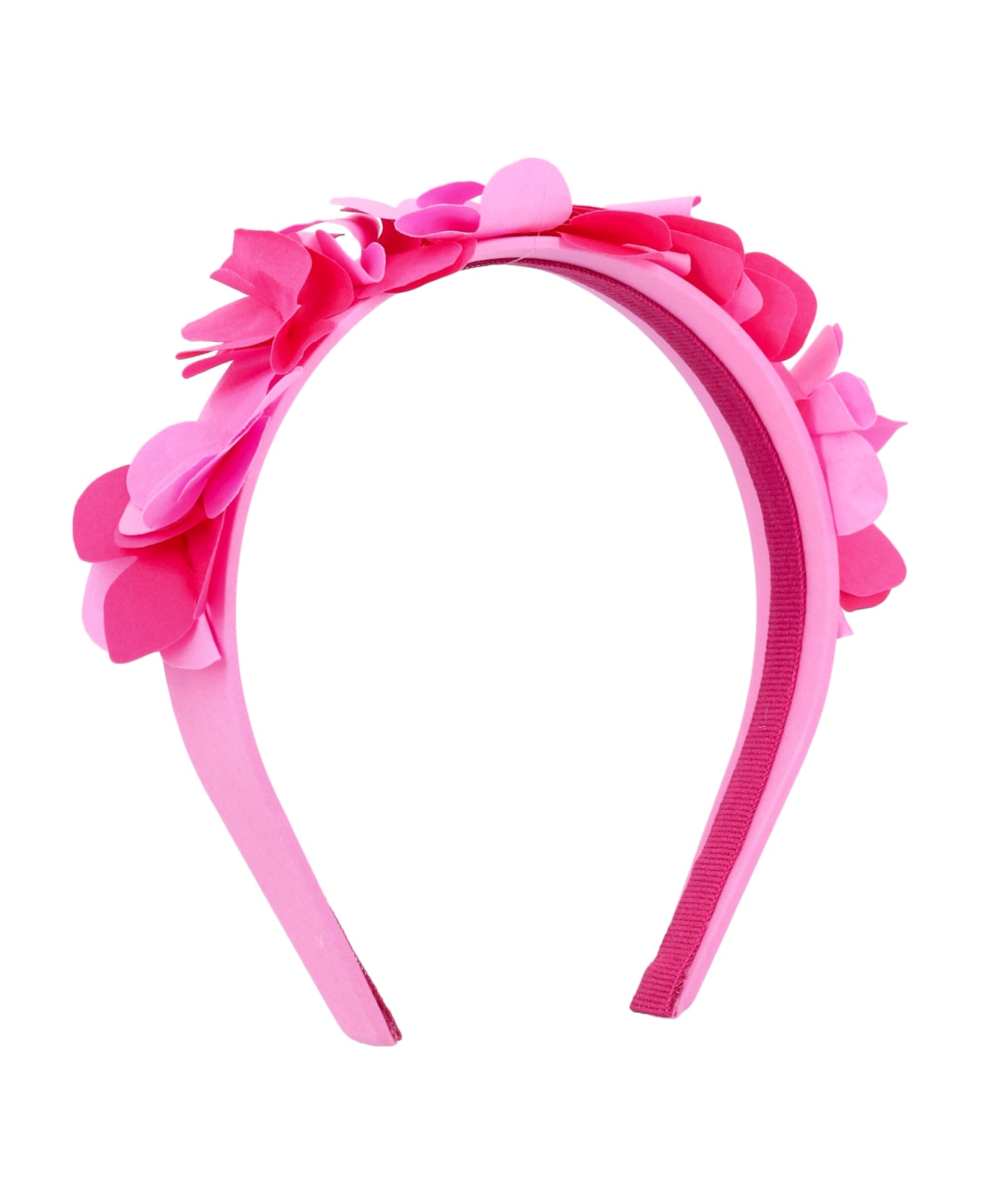 Il Gufo Headband With Floral Appliqués - PINK