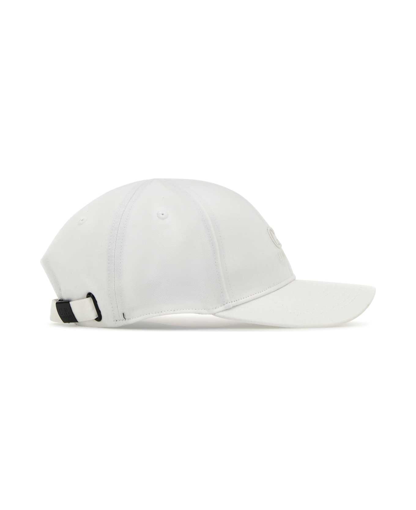 C.P. Company White Cotton Baseball Cap - GAUZEWHITE