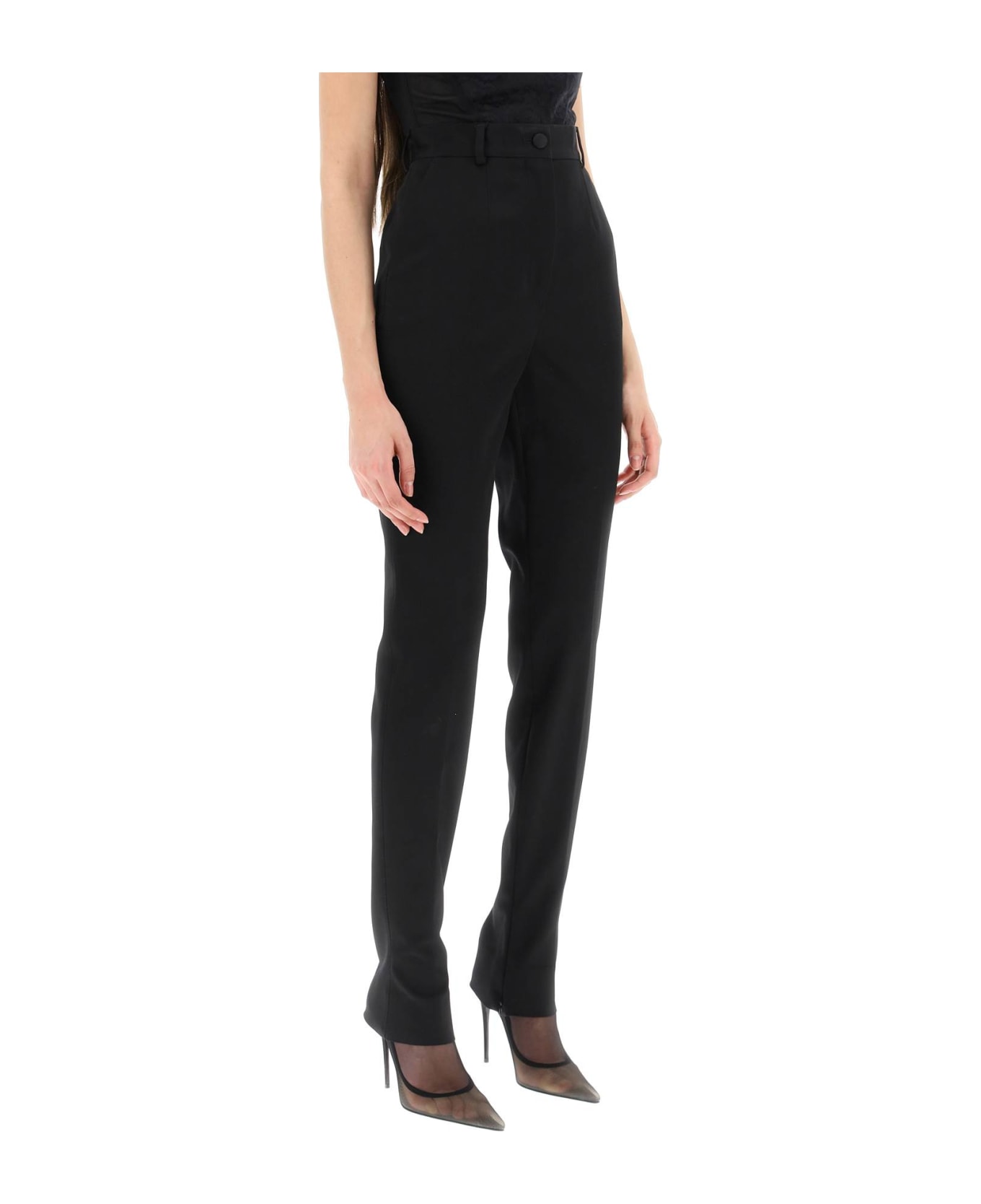 Dolce & Gabbana Slim Trousers With Zip Cuffs - black