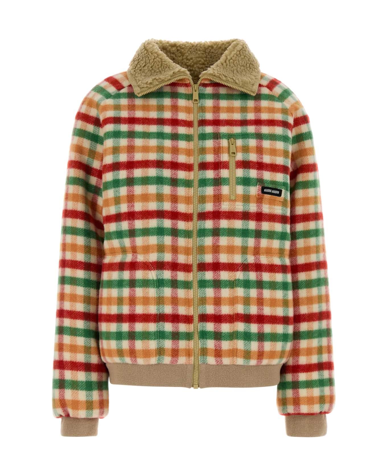 Miu Miu Embroidered Wool Jacket - ROSSO+VERDE+SOIA