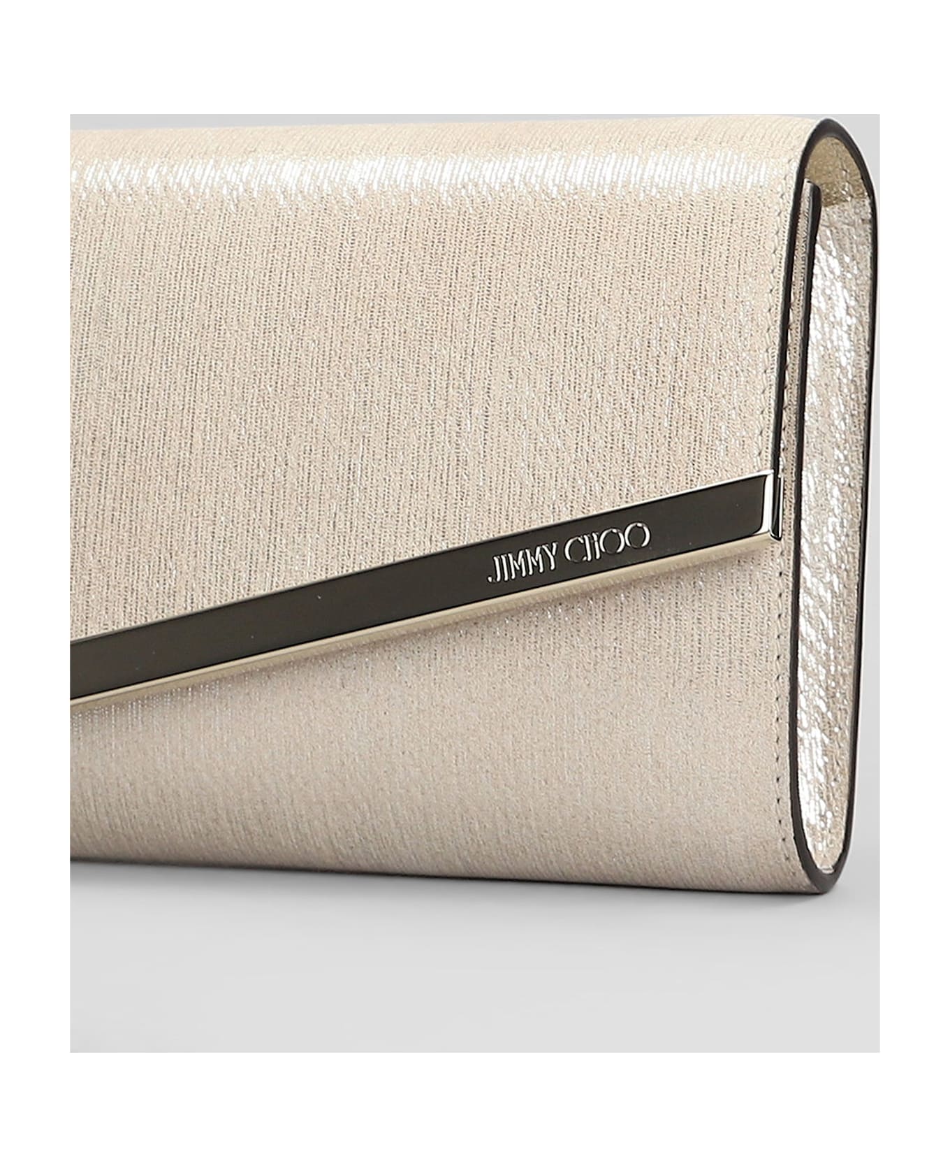 Jimmy Choo Emmie Clutch In Gold Polyester - gold