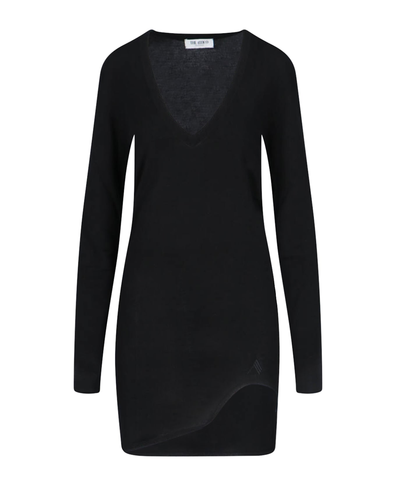 The Attico Asymmetrical Mini Dress - Black  