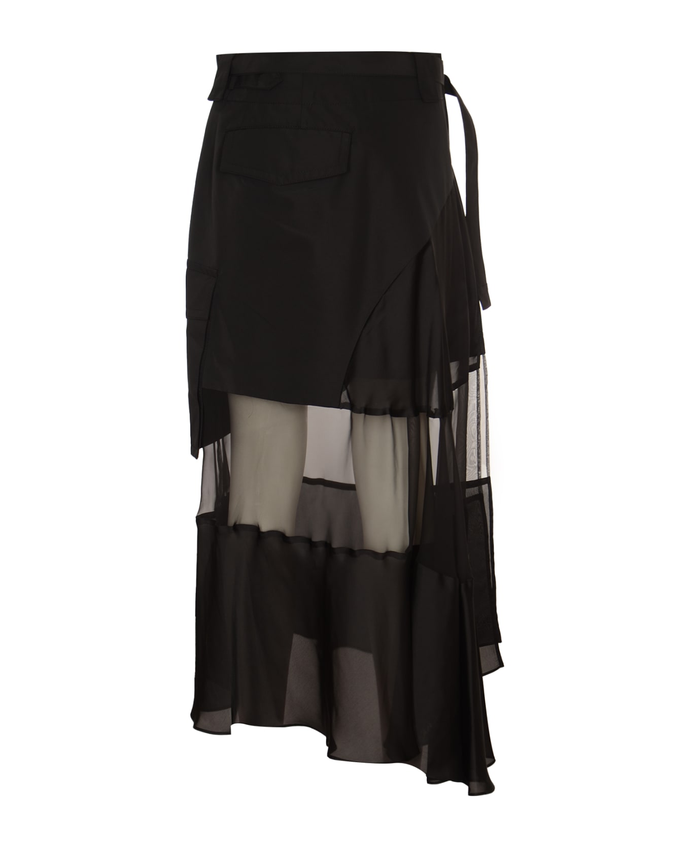 Sacai Semi-see-through Skirt - Black スカート