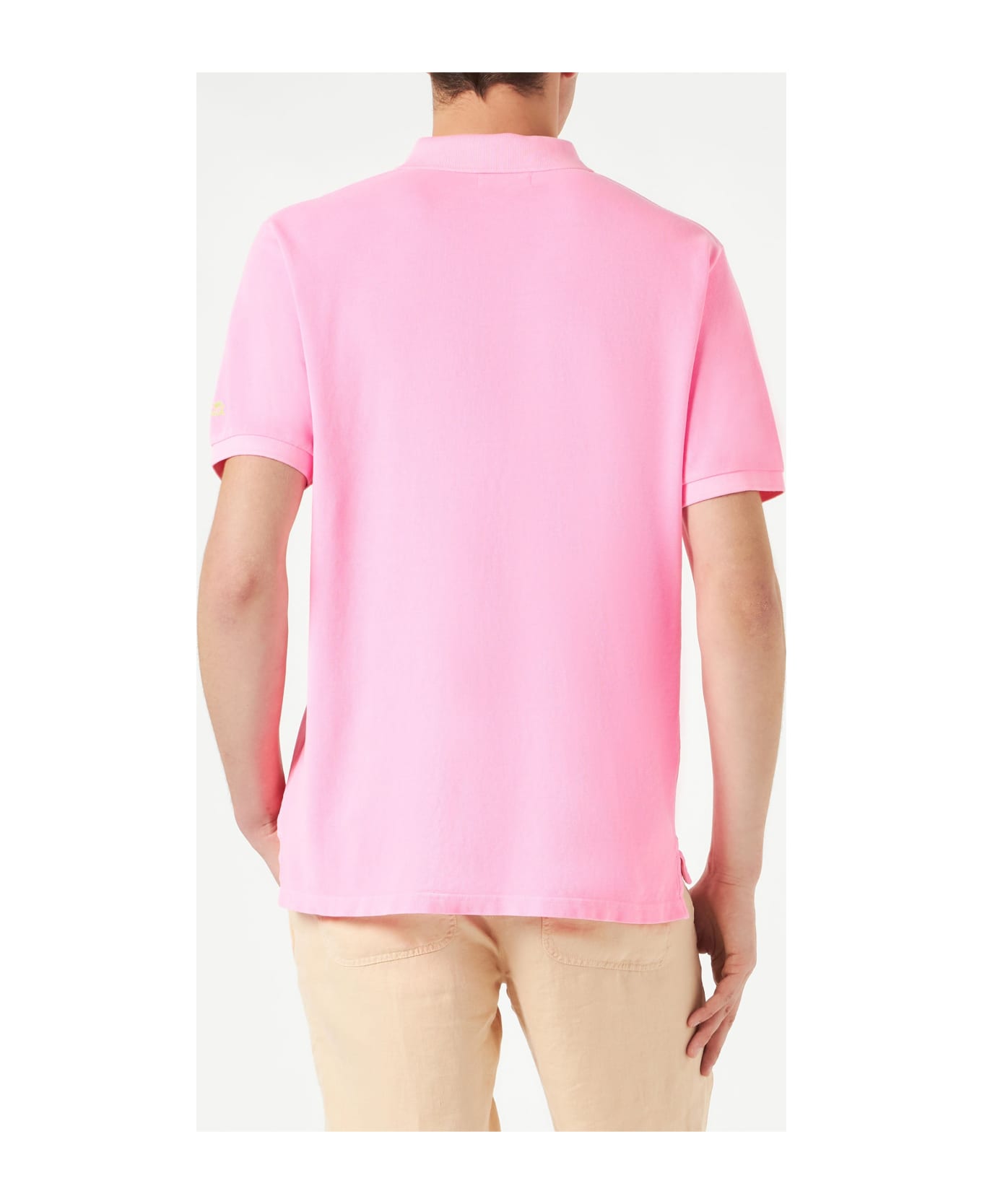 MC2 Saint Barth Pink Piquet Polo With St. Barth Logo And Vintage Effect - FLUO