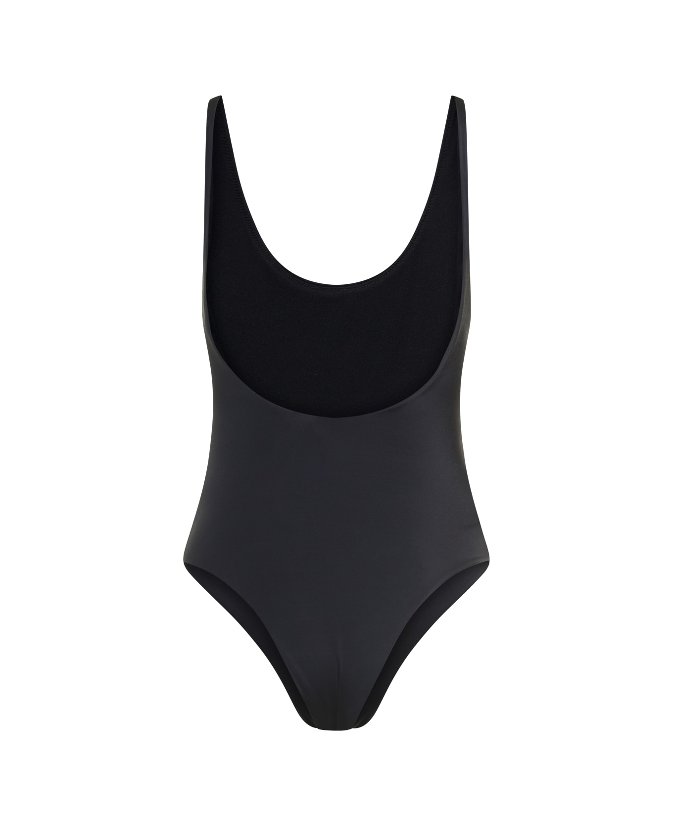 Dsquared2 Black One Piece Swimsuit With Lettering In Nylon Stretch Woman - Black/white