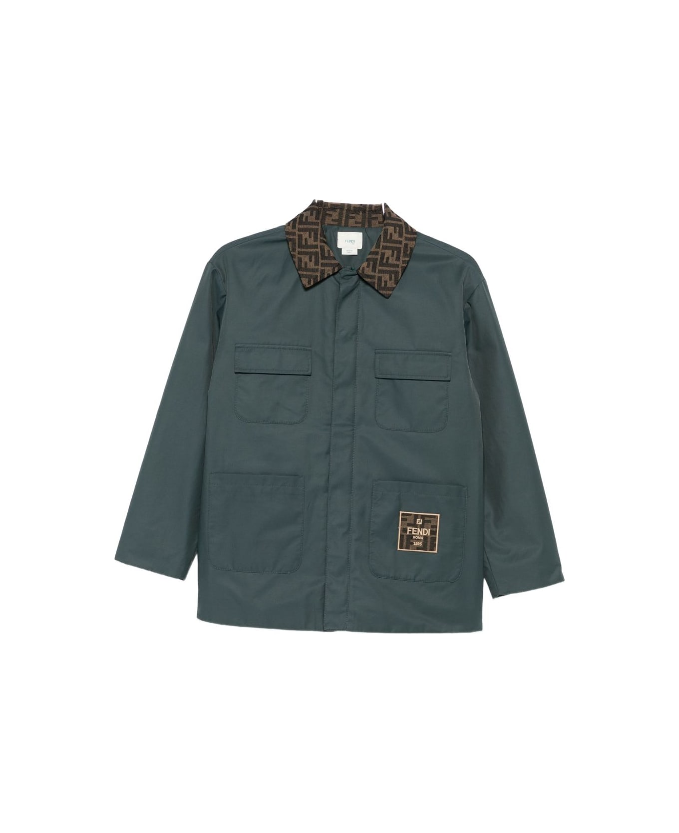 Fendi Kids Junior Short Parka Jacket - Green