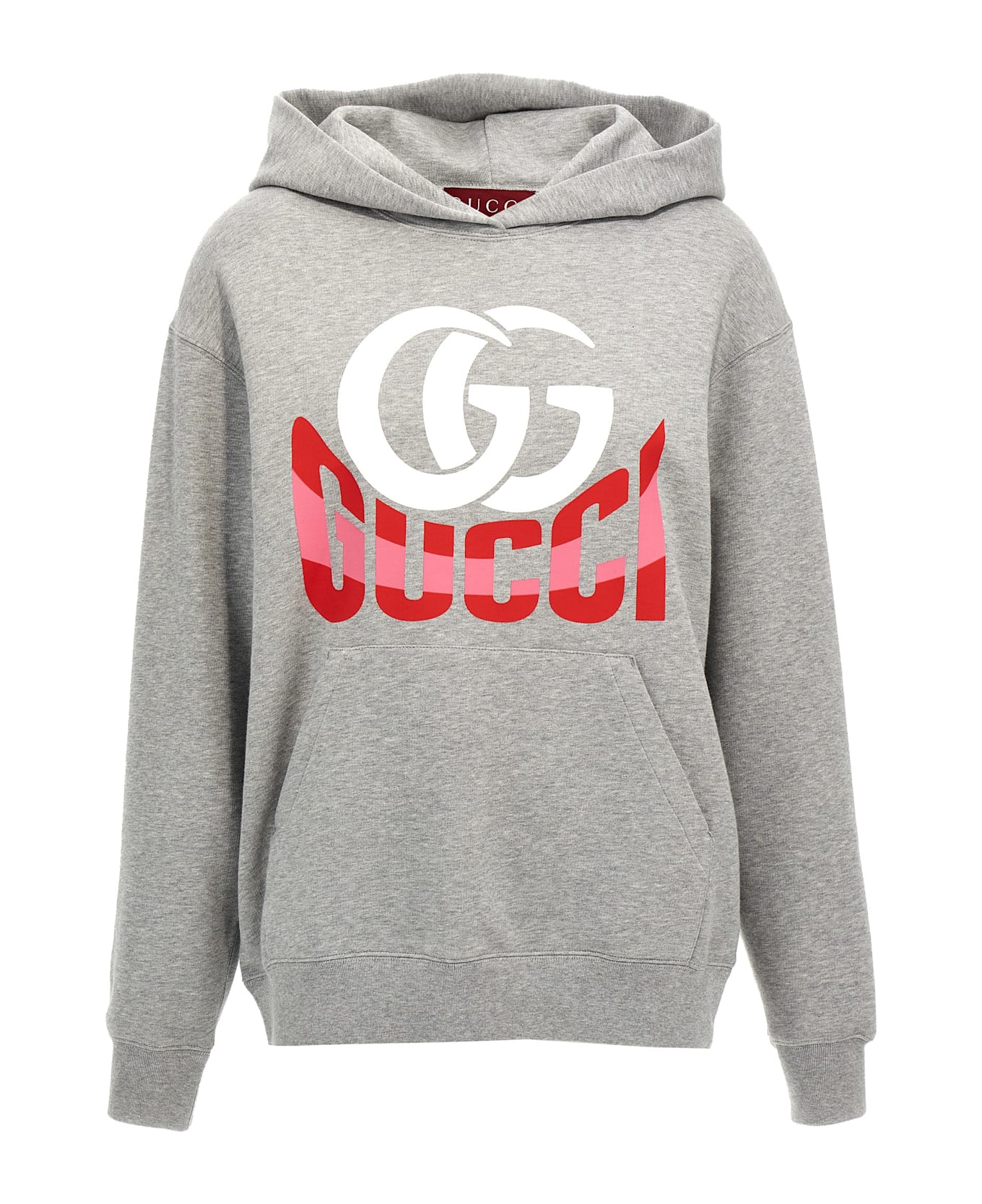 Gucci Logo Print Hoodie - Gray