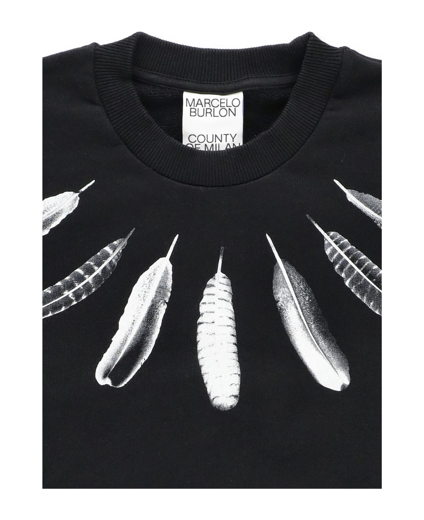 Marcelo Burlon Wind Feathers Sweatshirt - Black White