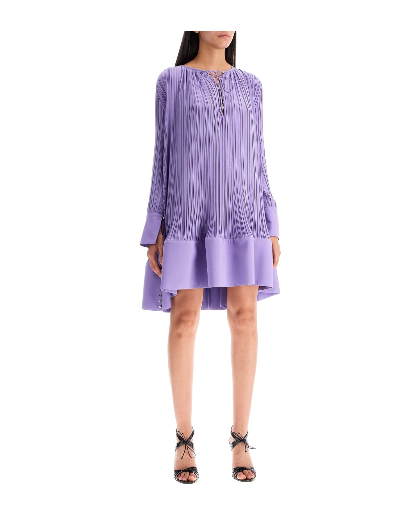 Lanvin 
plissè
 Navy Polyester Dress - LAVANDE (Purple)