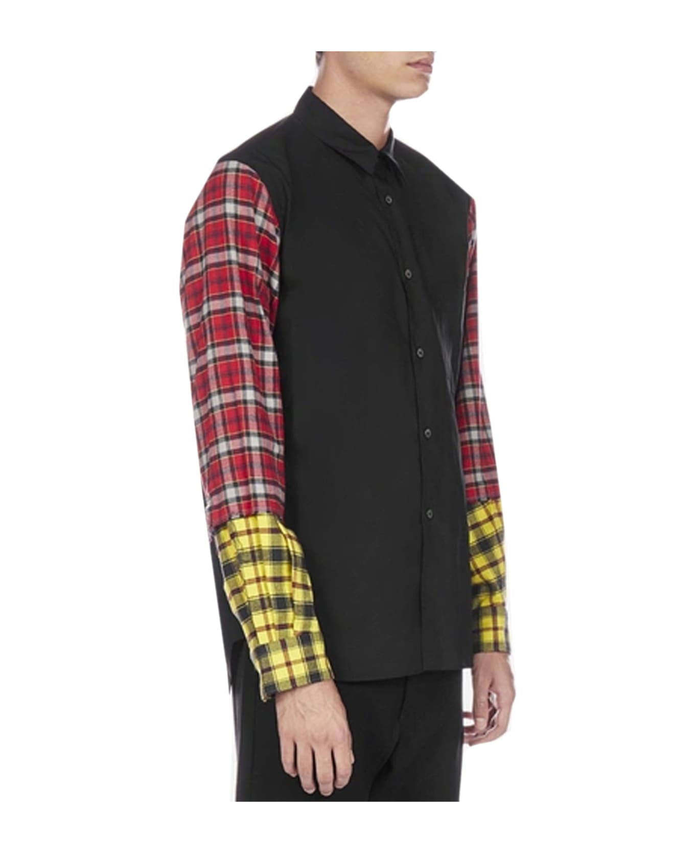 Comme des Garçons Checked Sleeve Shirt - Black