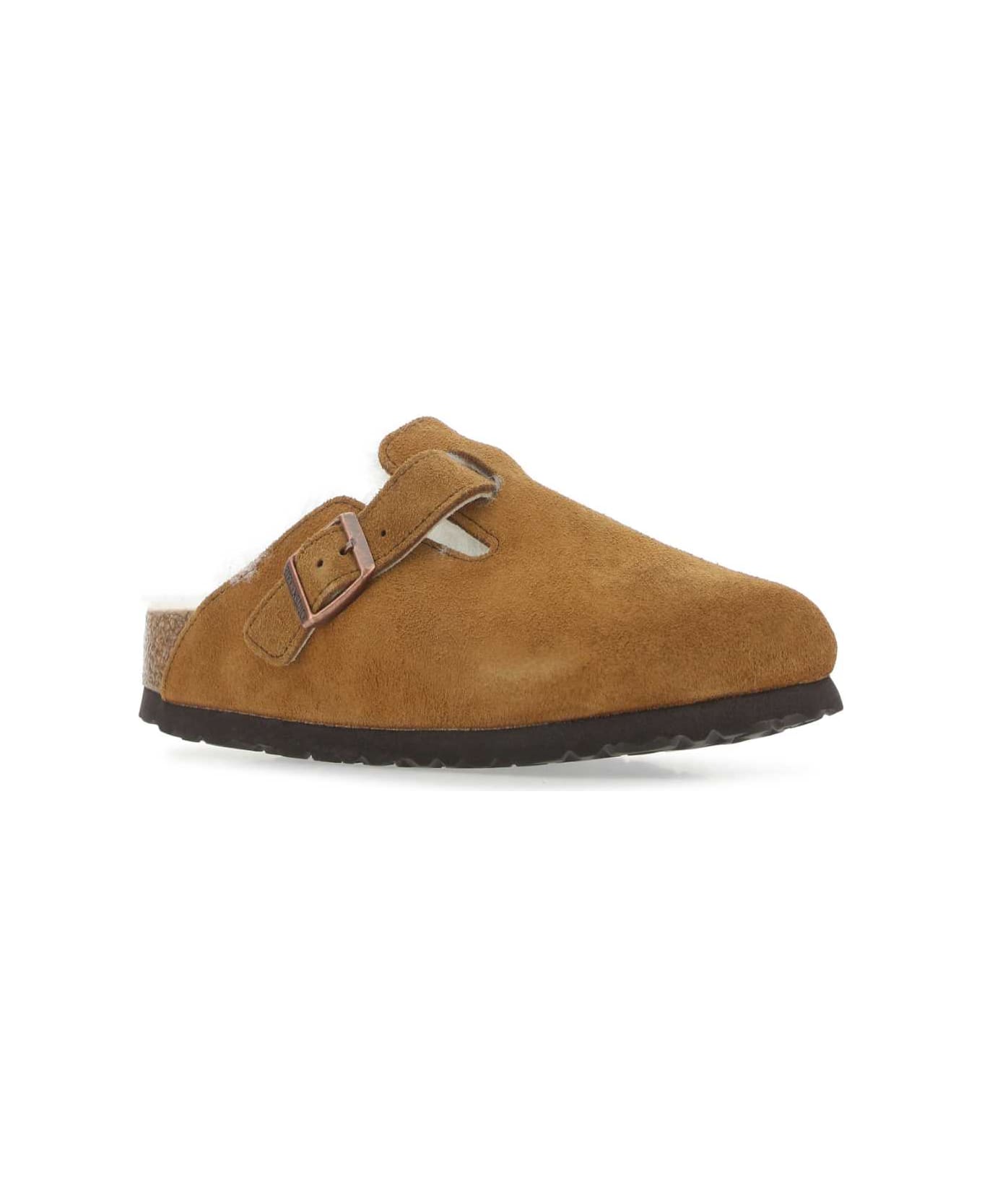Birkenstock Camel Suede Boston Slippers - MINK