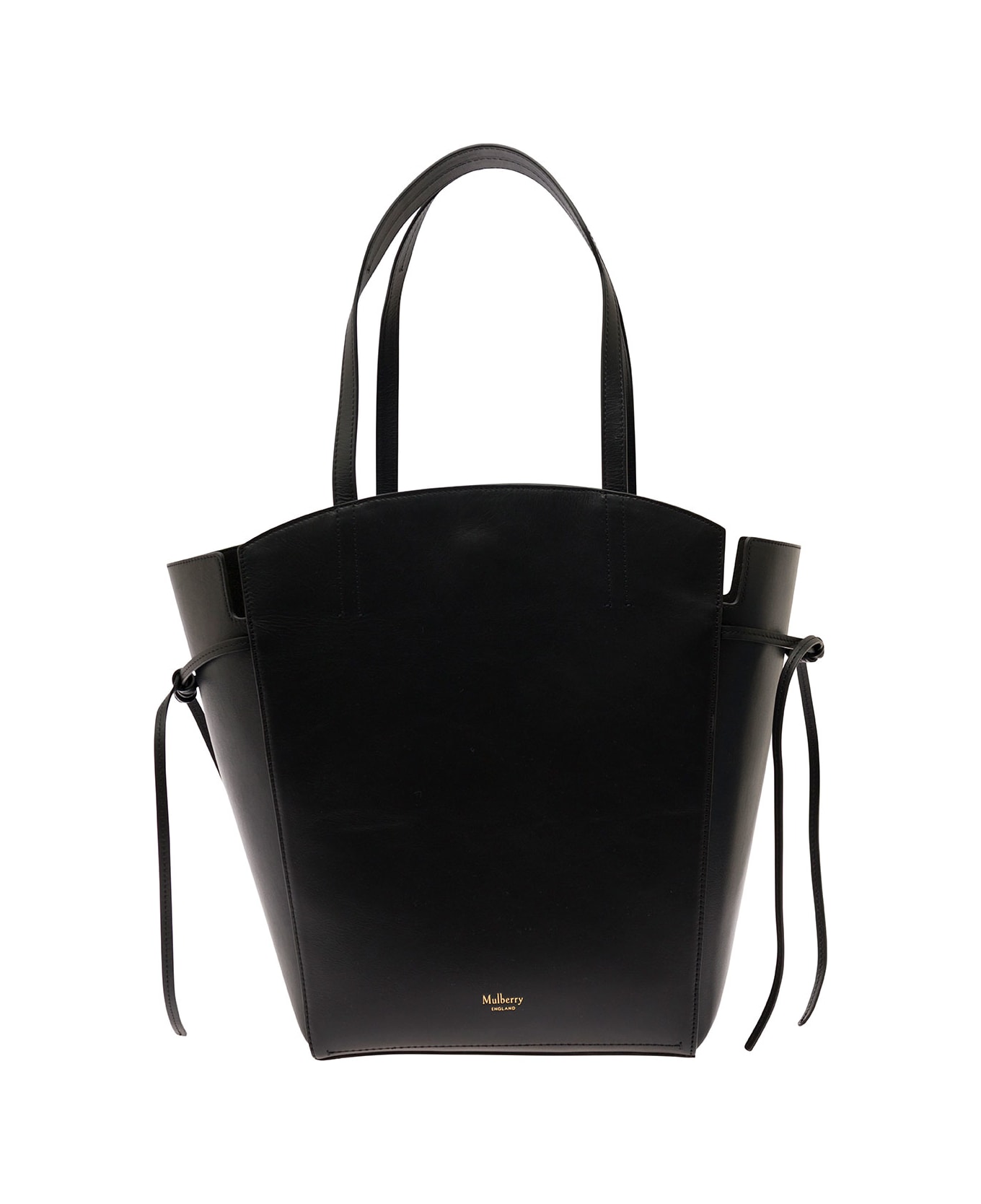 Mulberry 'clovelly' Black Shoulder Bag With Laminated Logo In Smooth Leather Woman - Black