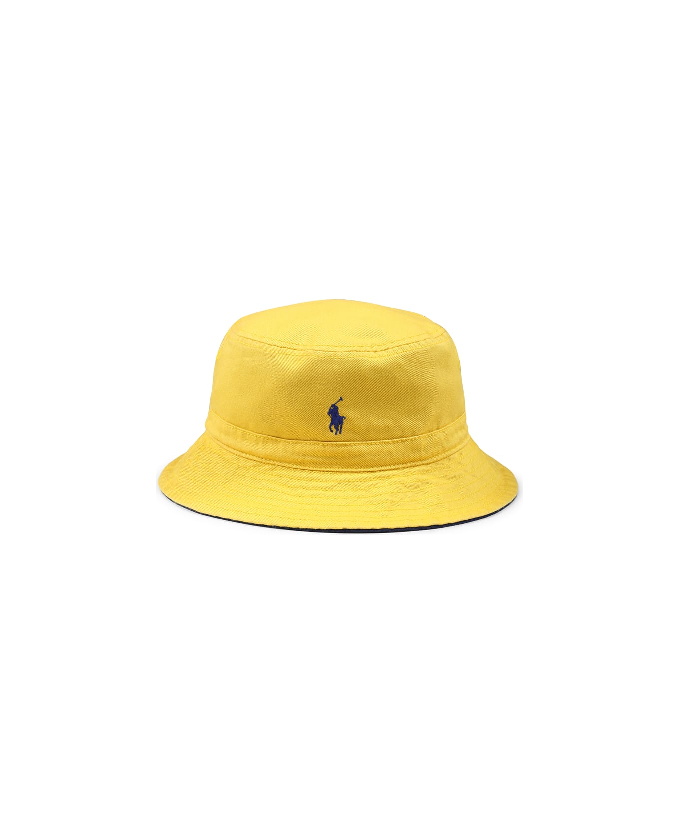 Ralph Lauren Reversible Blue Cloche For Boy With Polo Bear - Blue