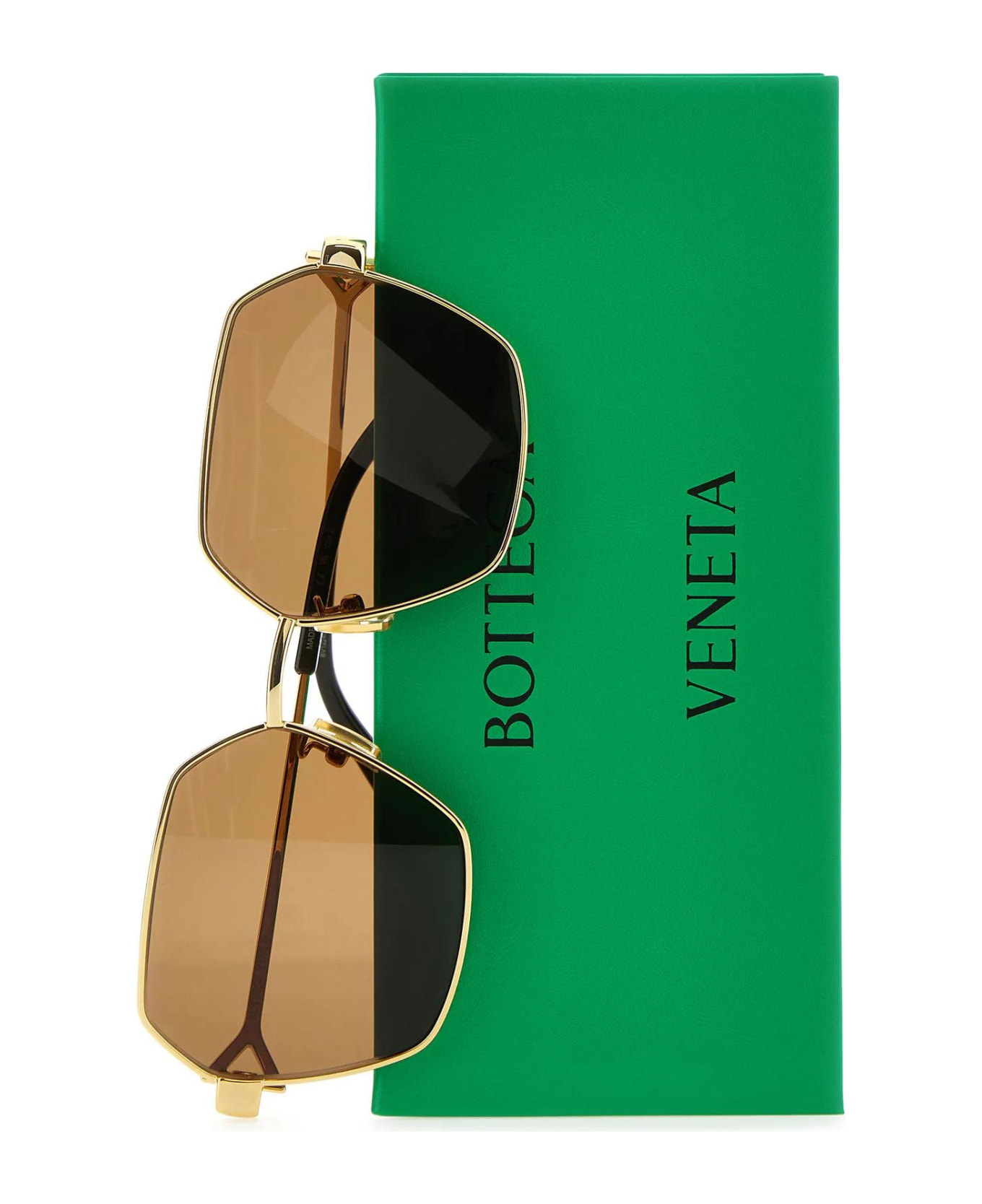 Bottega Veneta Eyewear Gold Metal Sunglasses