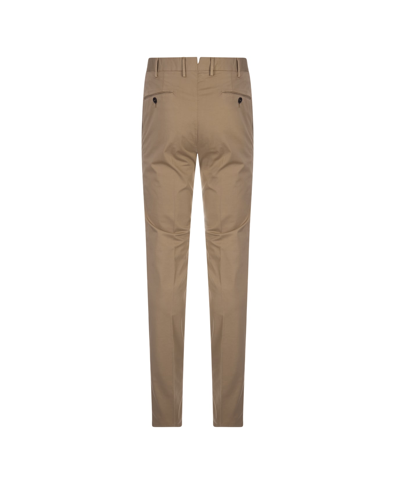 PT Torino Dark Beige Stretch Cotton Classic Trousers - Brown