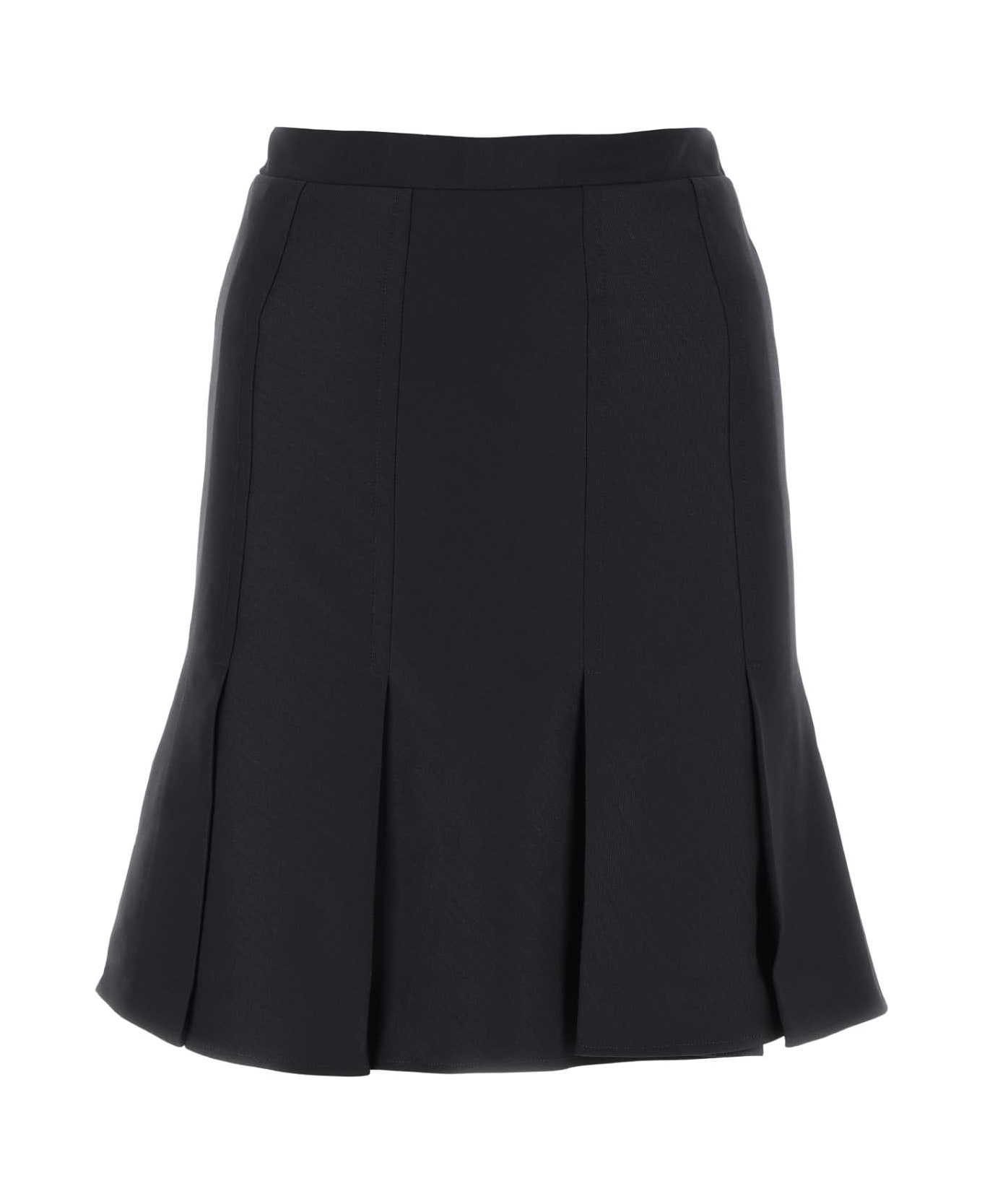 Patou Midnight Blue Stretch Wool Mini Skirt - 698N