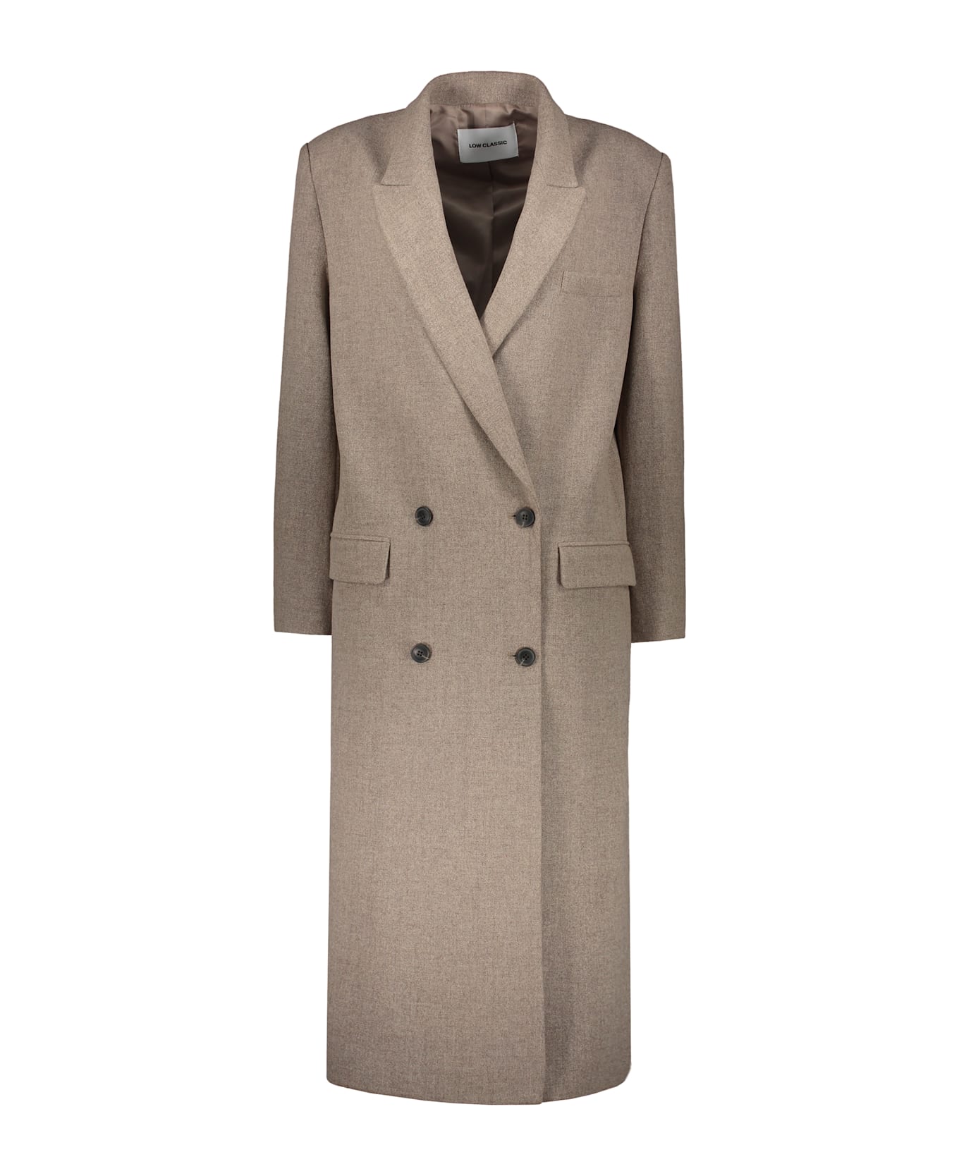 Low Classic Wool Blend Double-breasted Coat - Beige