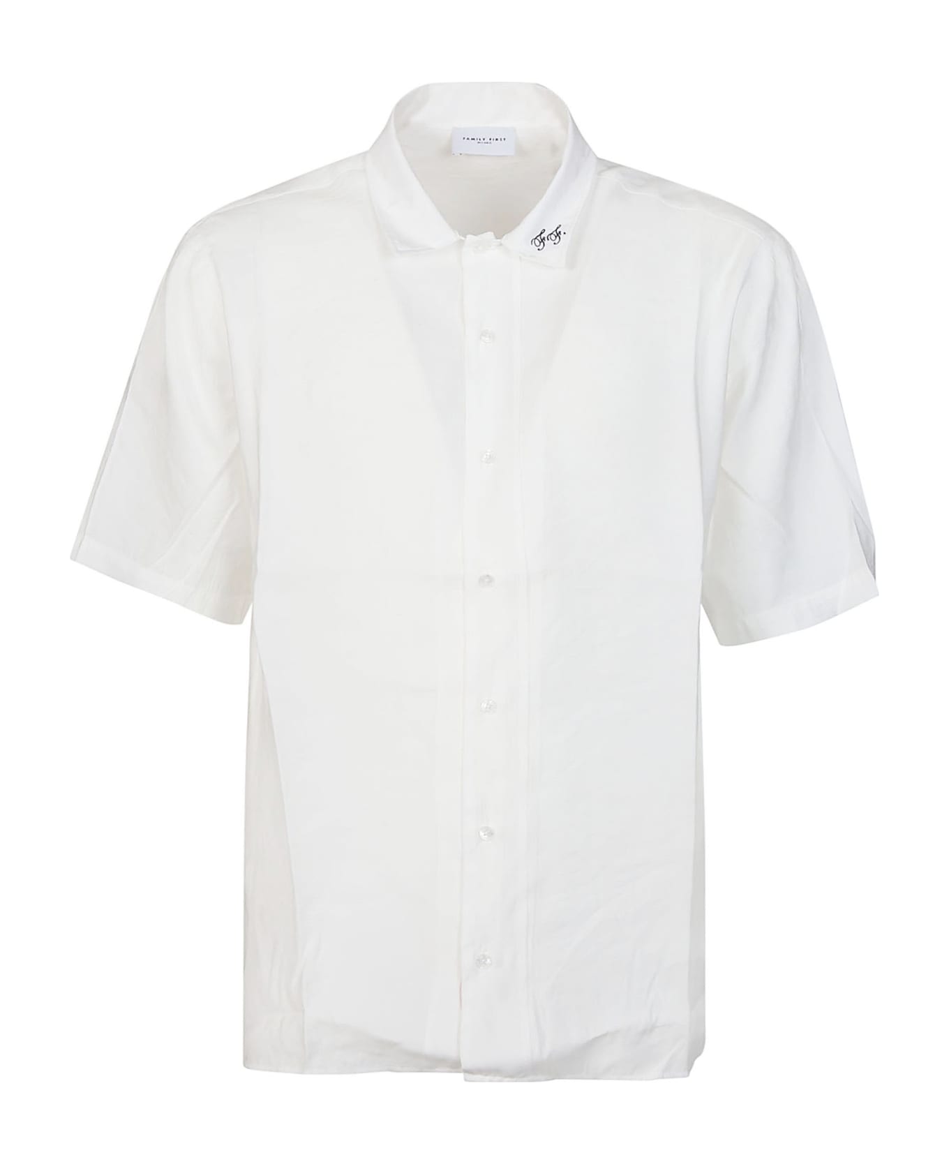 Family First Milano Short Sleeve Cupro Shirt - WHITE