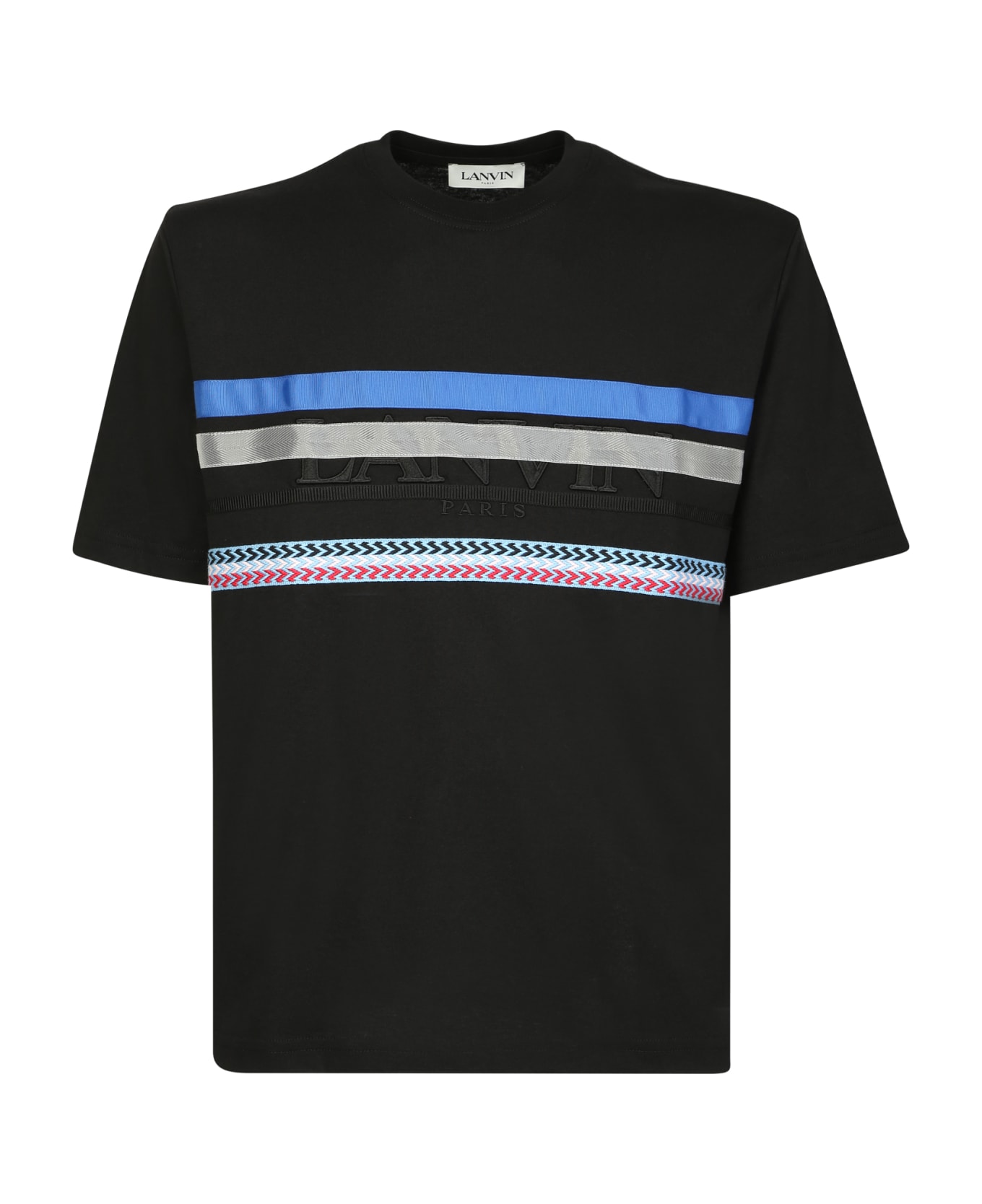 Lanvin T-shirt With Logo And Graphic Print - Black