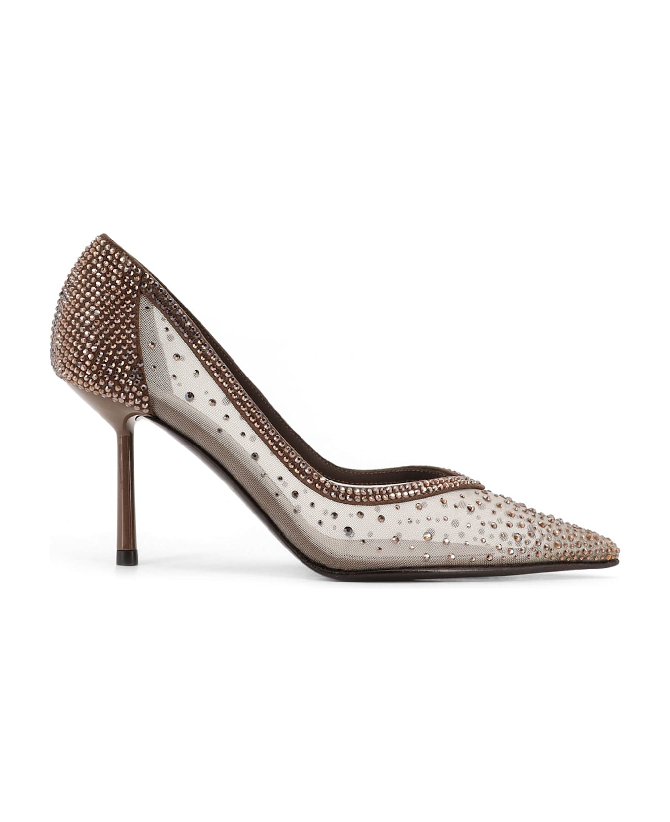 Le Silla Nicole Mesh Pumps With Rhinestones - Wall