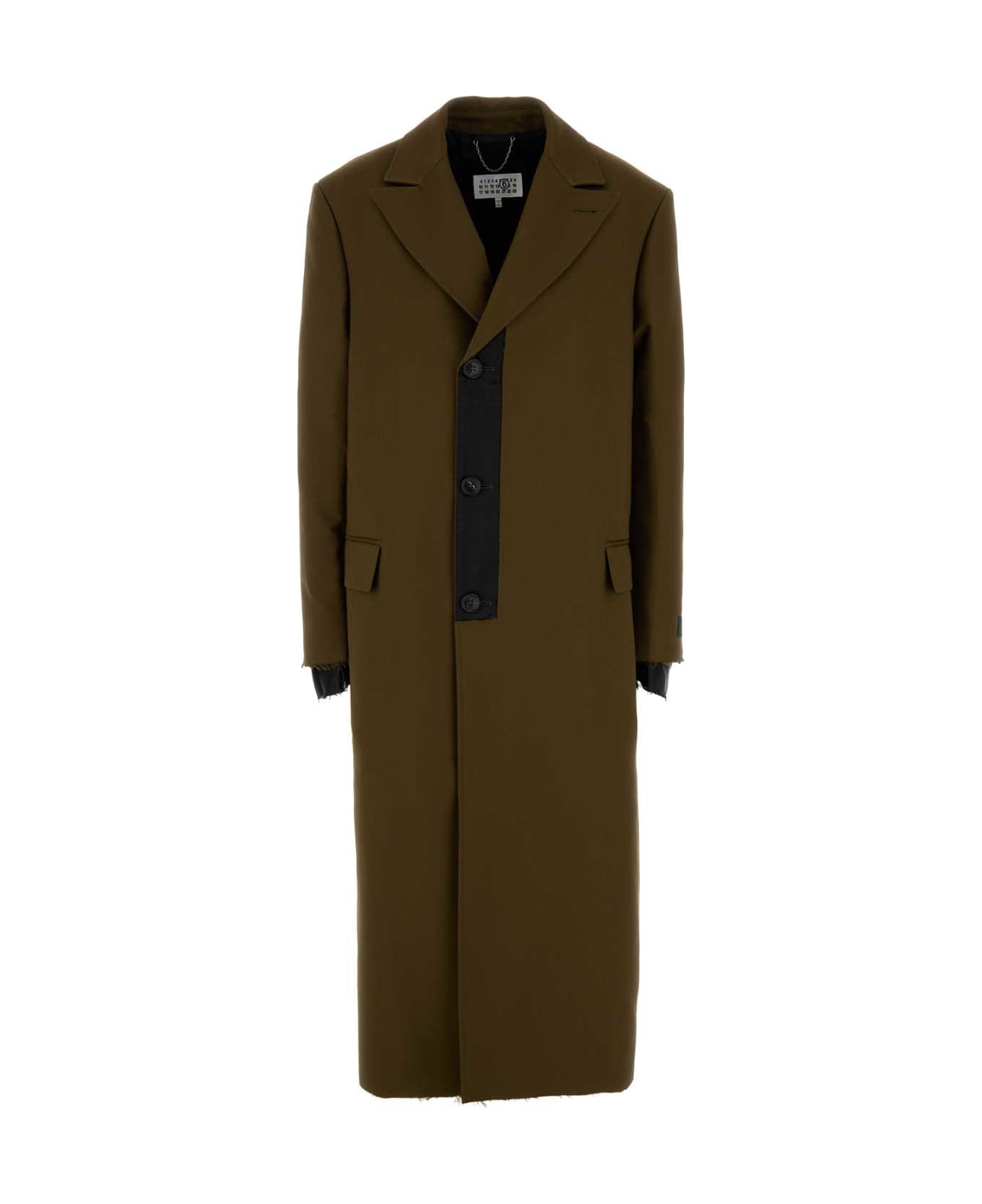 MM6 Maison Margiela Mud Polyester Coat - KHAKI