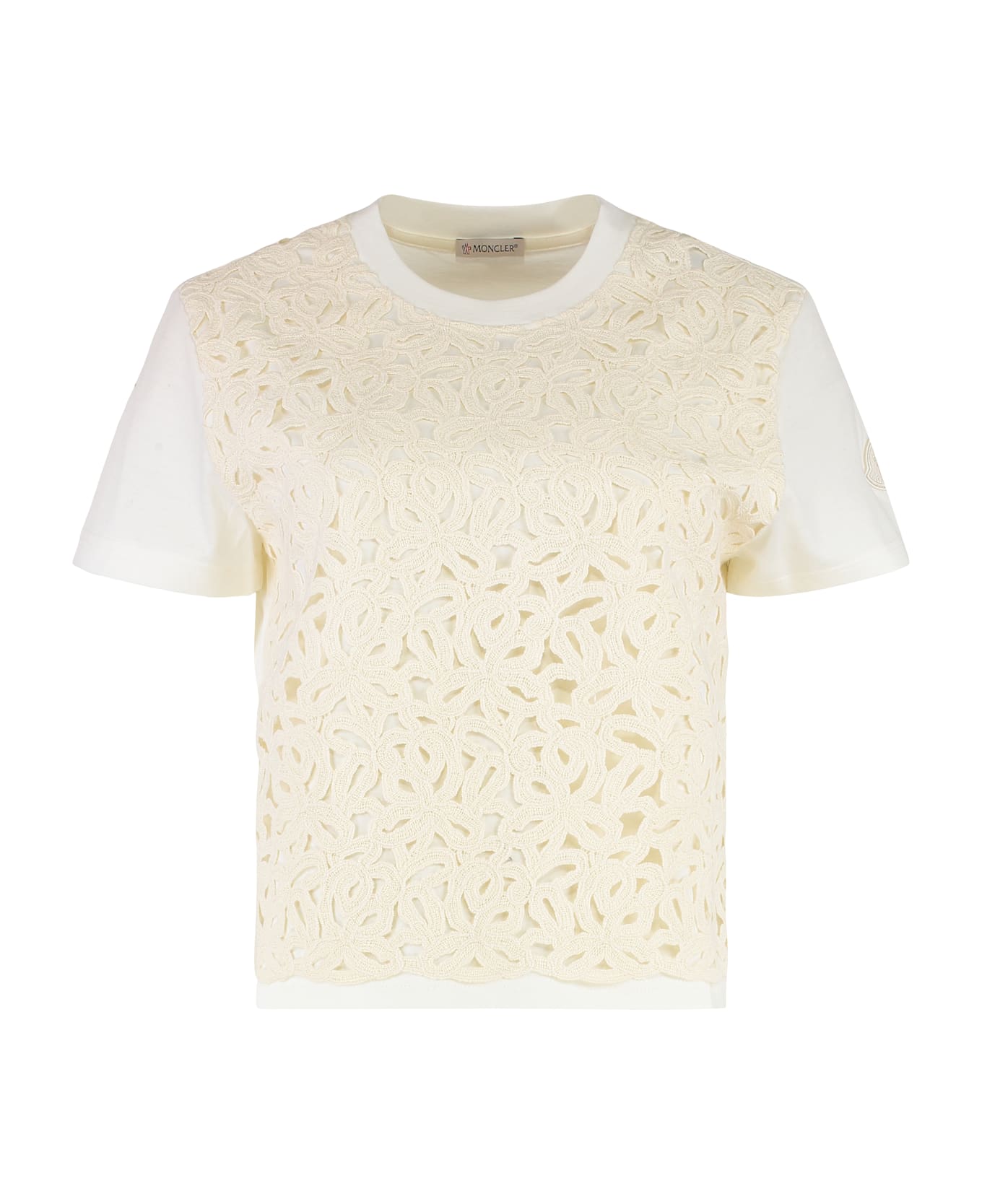 Moncler Cotton Crew-neck T-shirt - Ivory