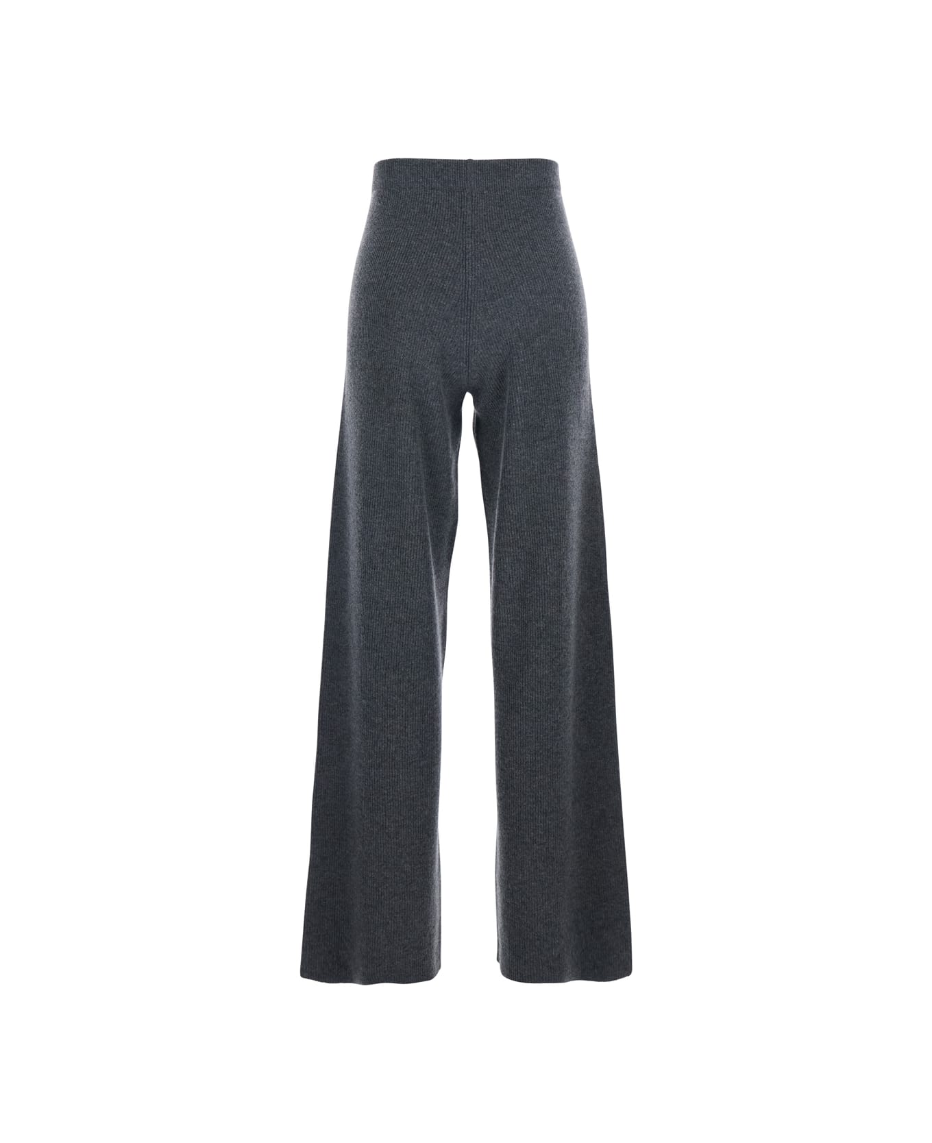 Fabiana Filippi Grey Pants With Elastic Waist In Cotton Woman - Grey