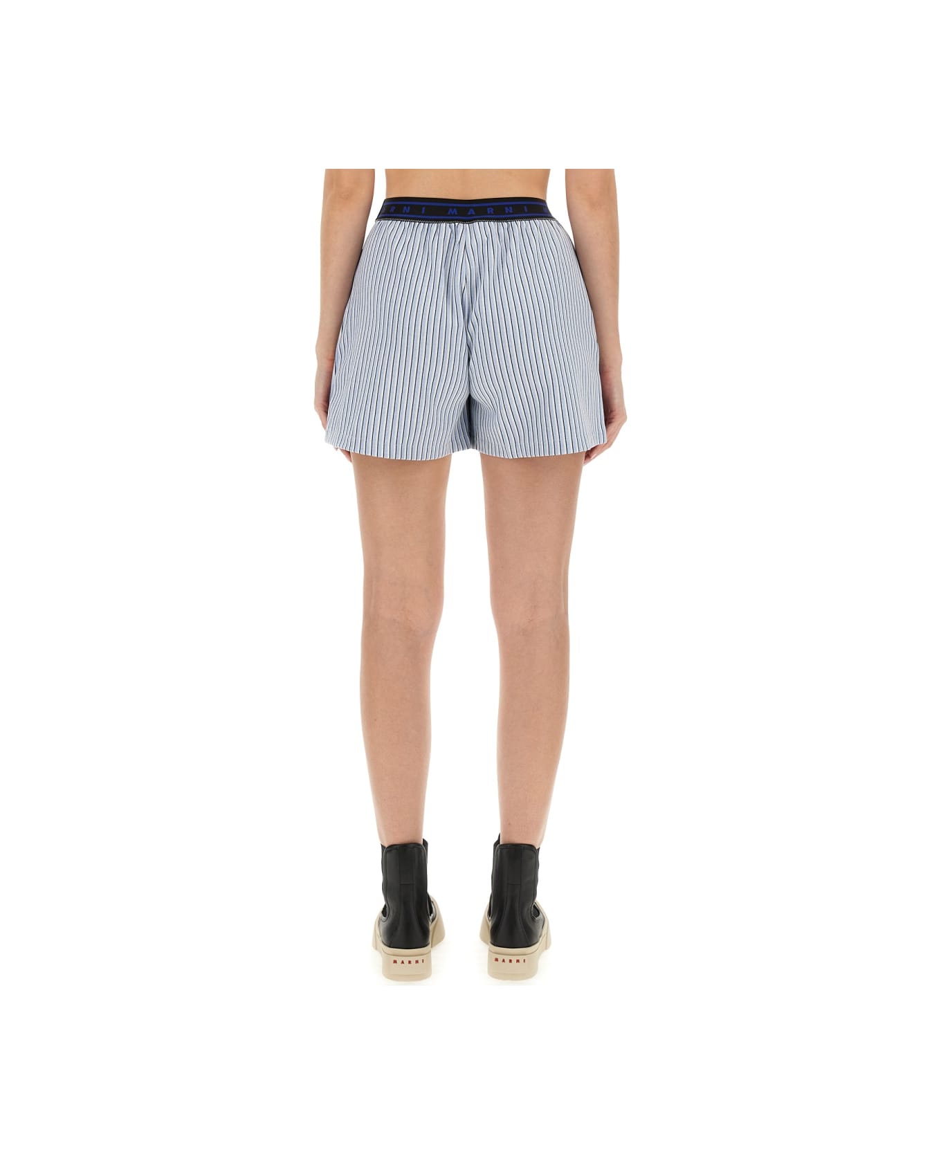 Marni Bermuda Shorts With Stripe Pattern - AZURE
