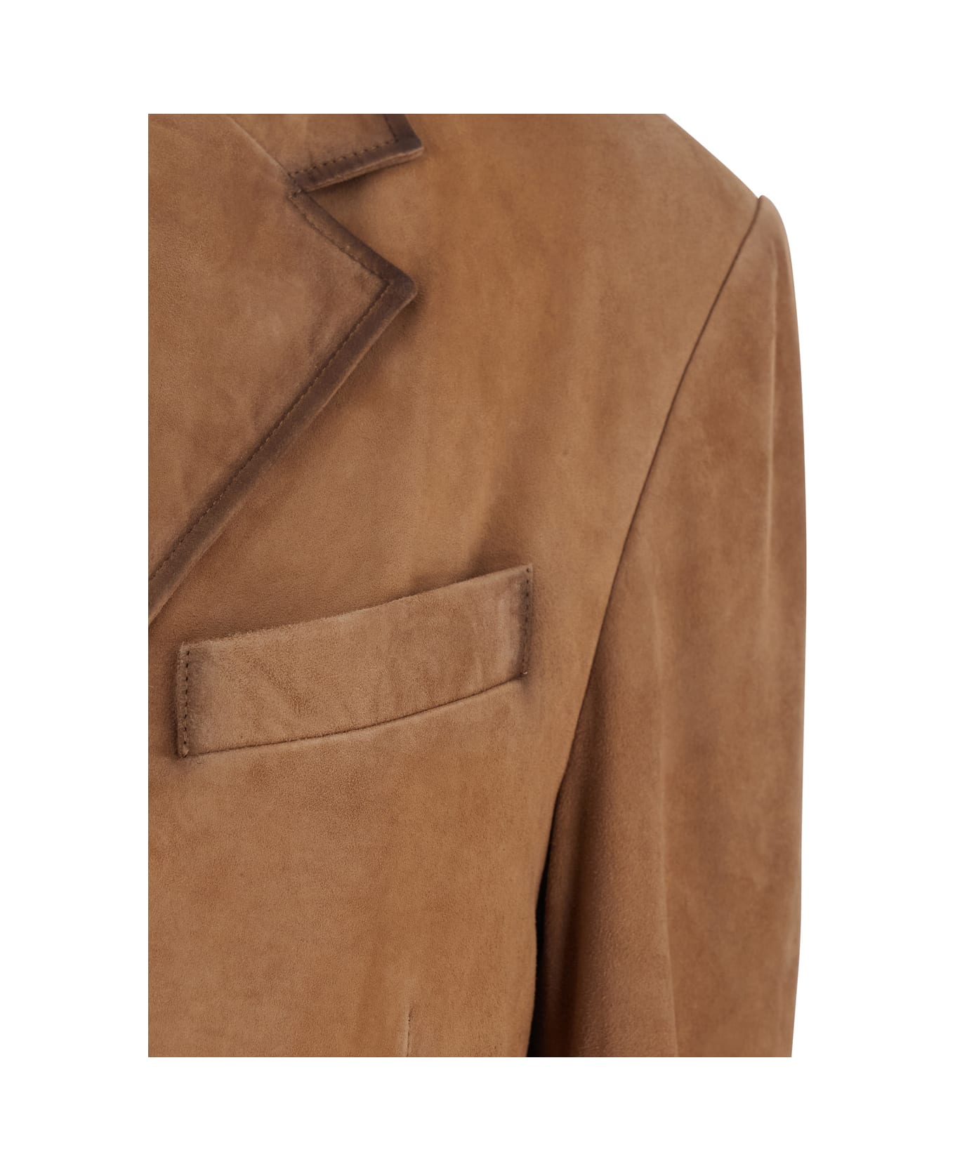 ARMA 
modena
 Beige Single-breasted Jacket With Classic Lapels In Suede Woman - Beige