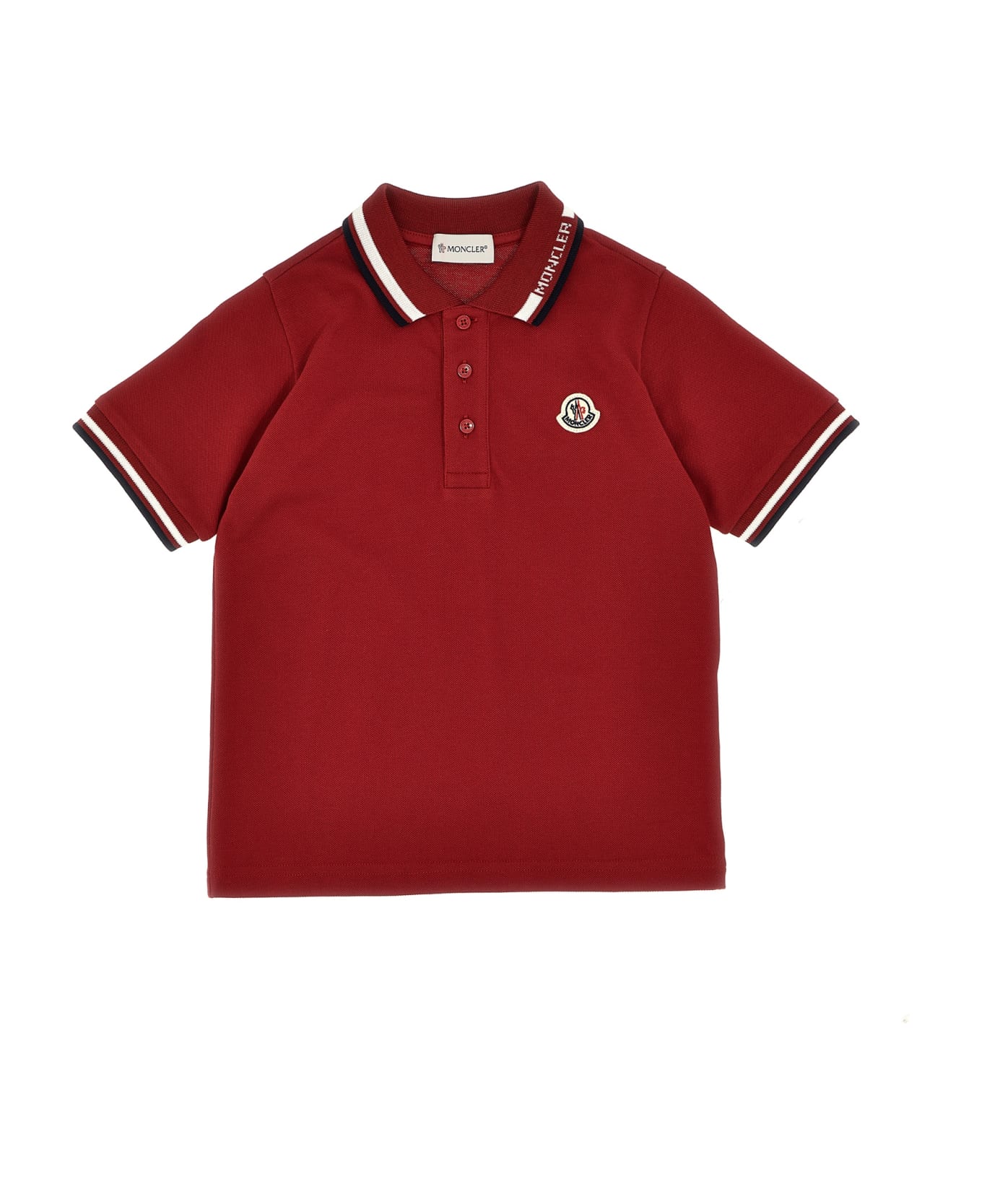 Moncler Logo Patch Polo Shirt - Red Tシャツ＆ポロシャツ