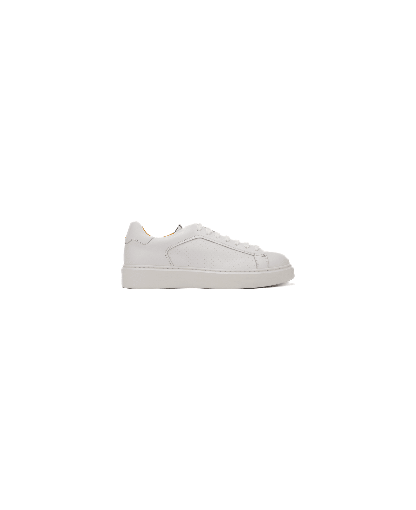 Doucal's Leather Sneakers - Chiffon bianco+f.do bianco スニーカー