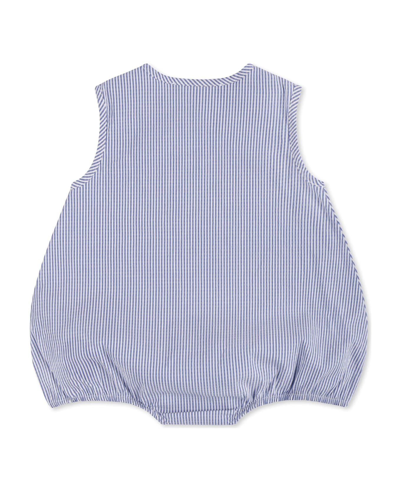 Balmain Light Blue Romper For Baby Boy With Logo - Light Blue