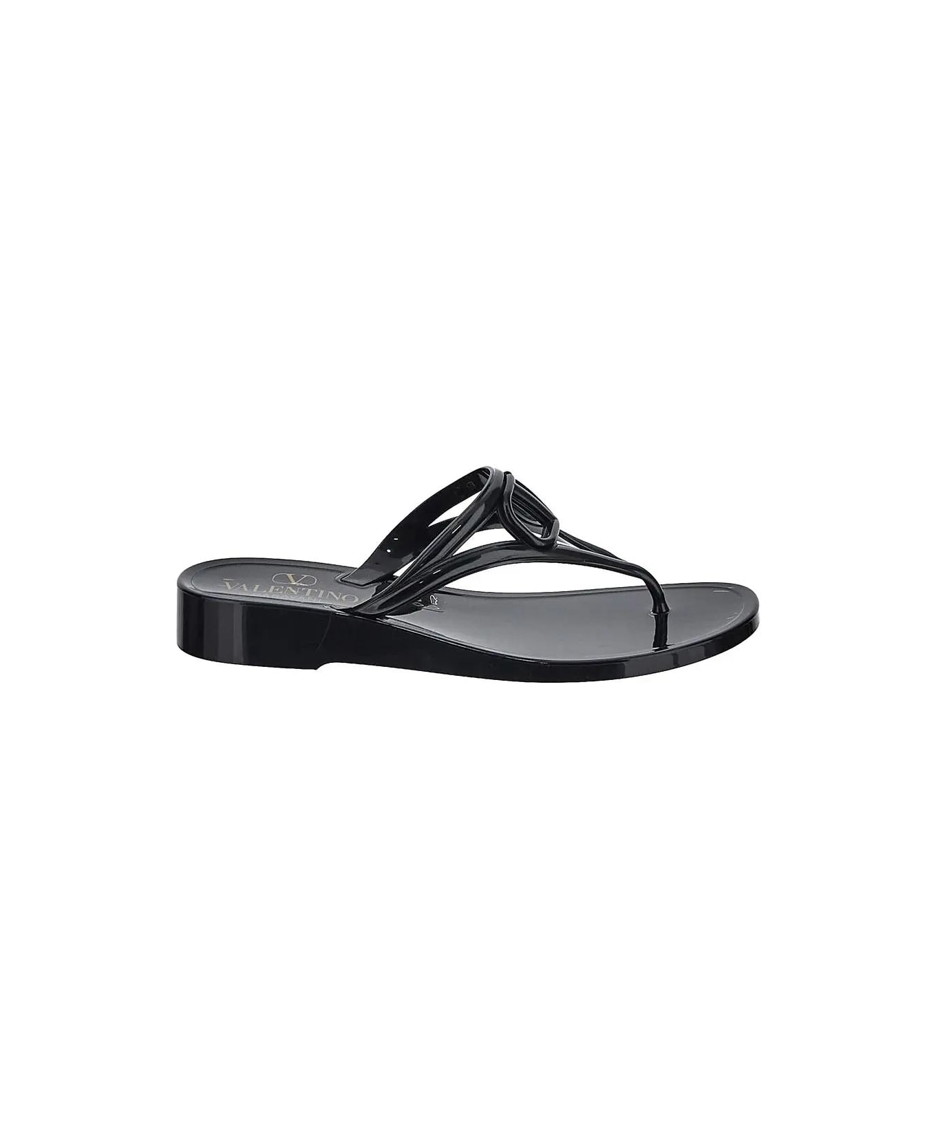 Valentino Garavani Logo Sandal - NERONERO